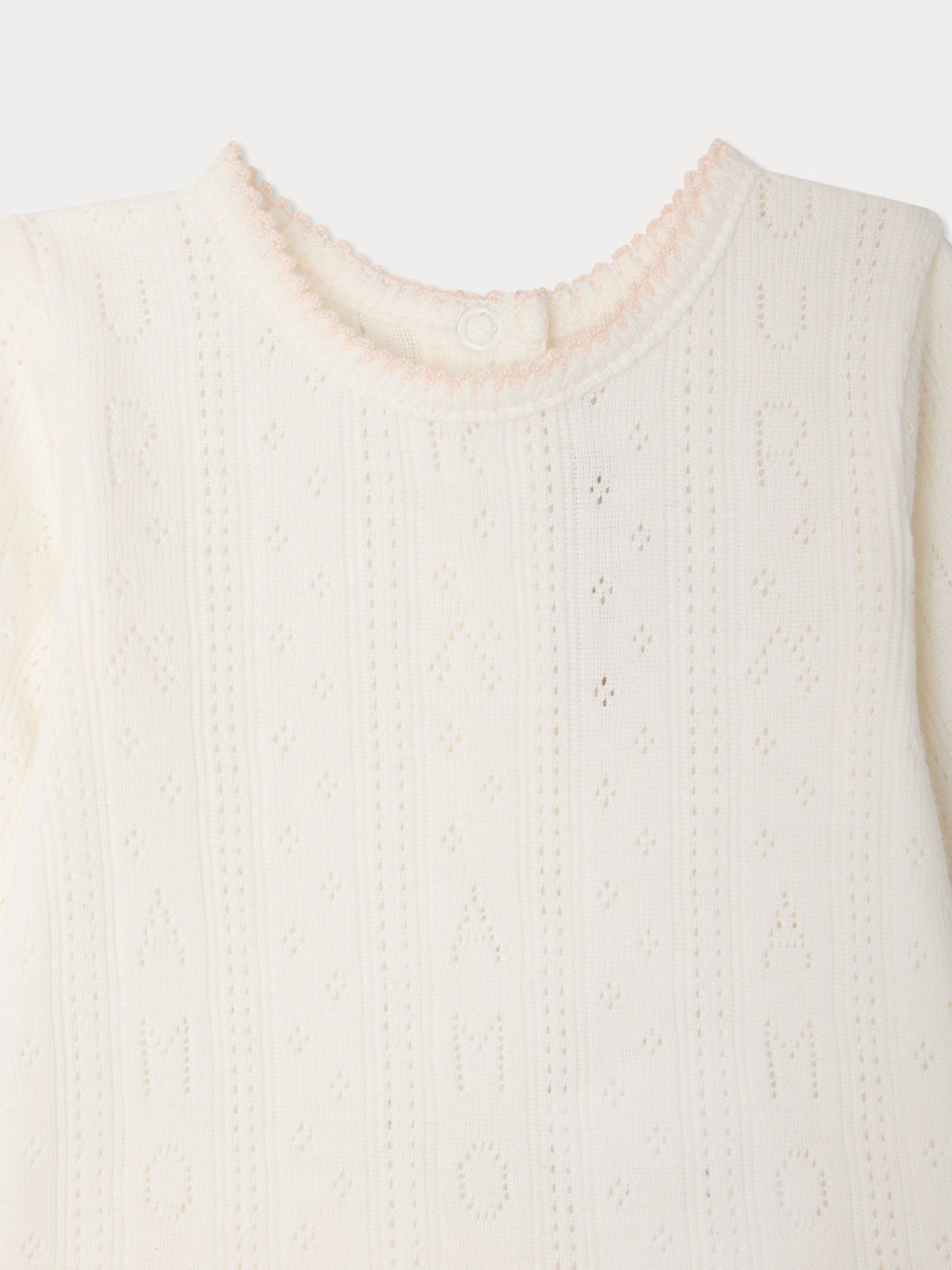 Leandra "amour" pointelle knit set in organic cotton