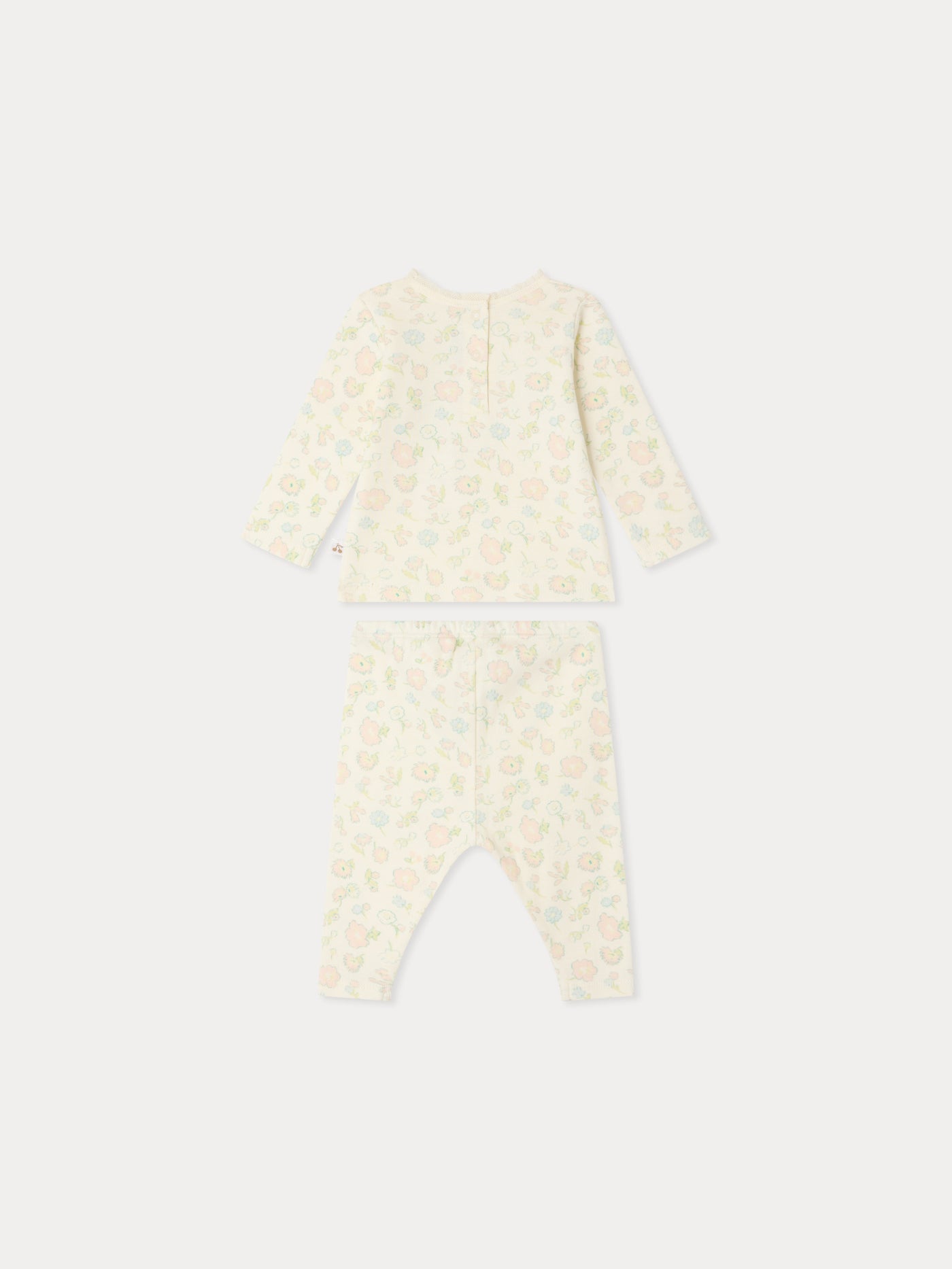 Genna set with floral print and lace in organic cotton