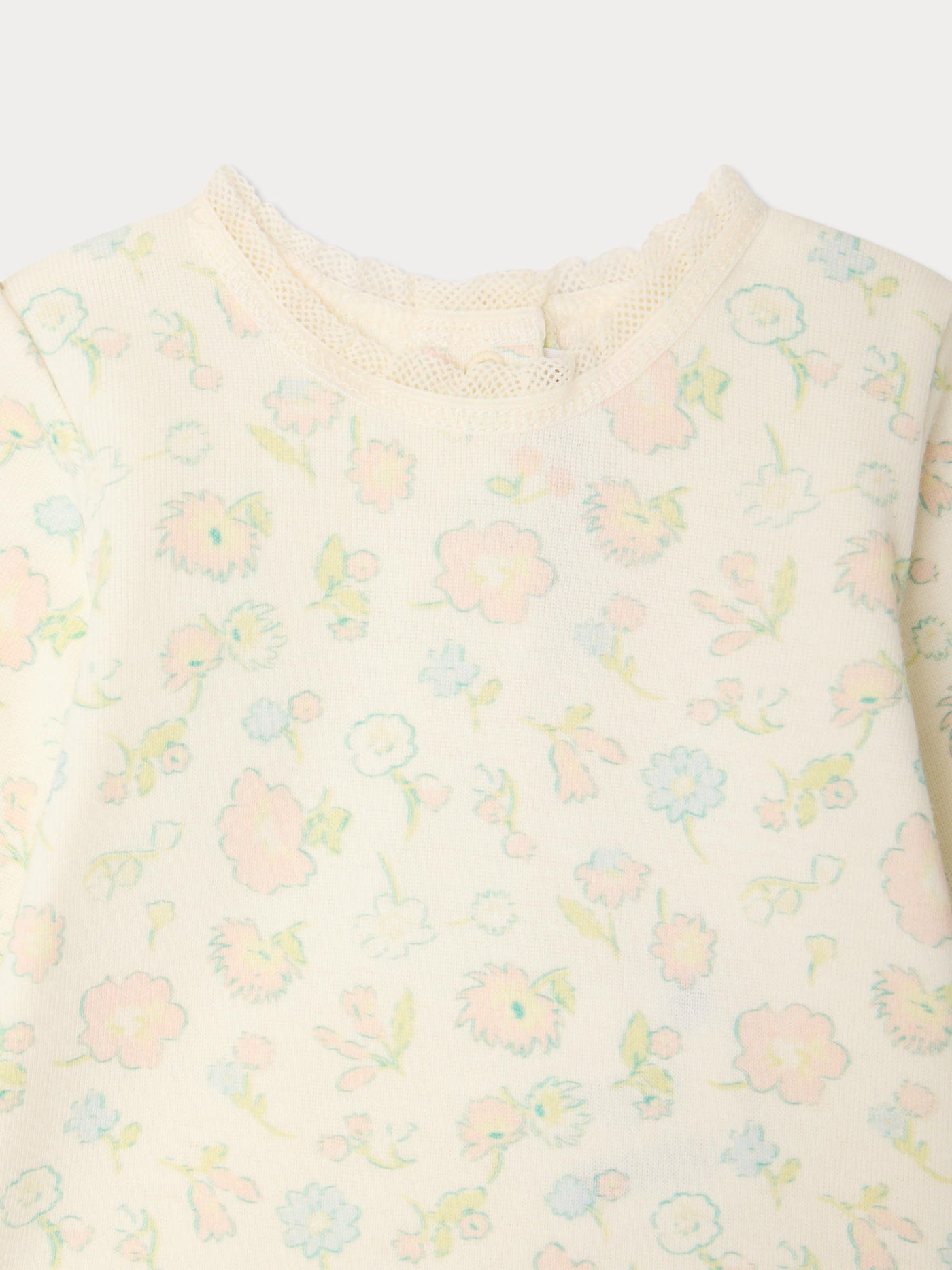 Genna set with floral print and lace in organic cotton