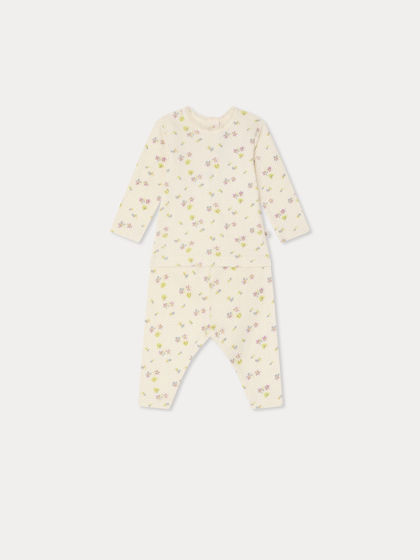 Genna set with polka dot and floral print in organic cotton