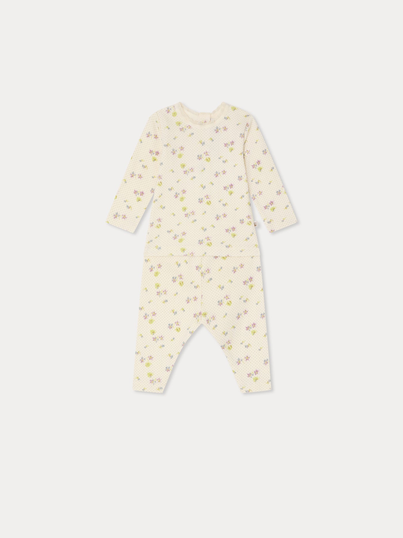Genna set with polka dot and floral print in organic cotton