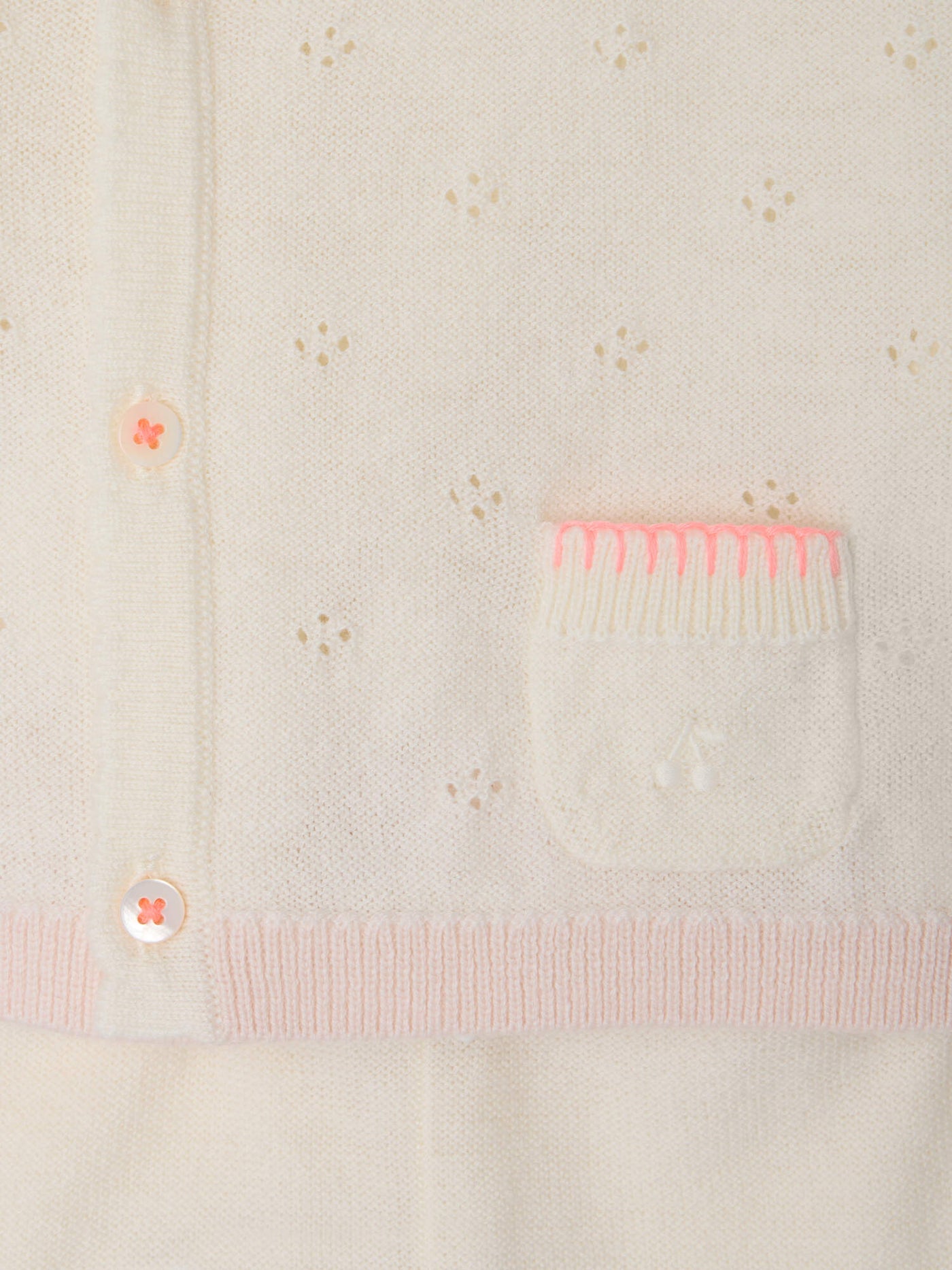 Laurina set in pointelle stitch and crocheted finishes