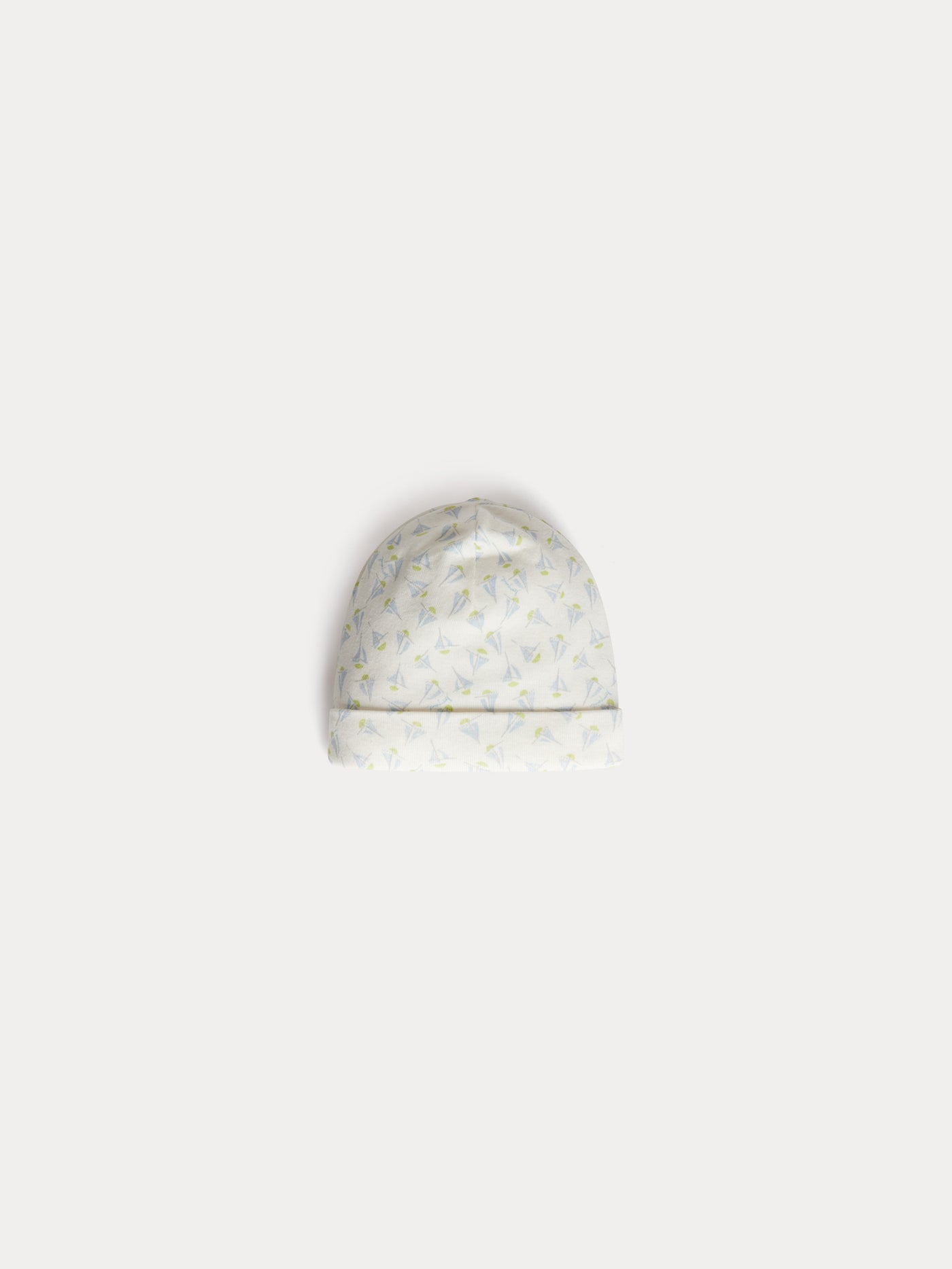 Lyann beanie with sailboat print in organic cotton