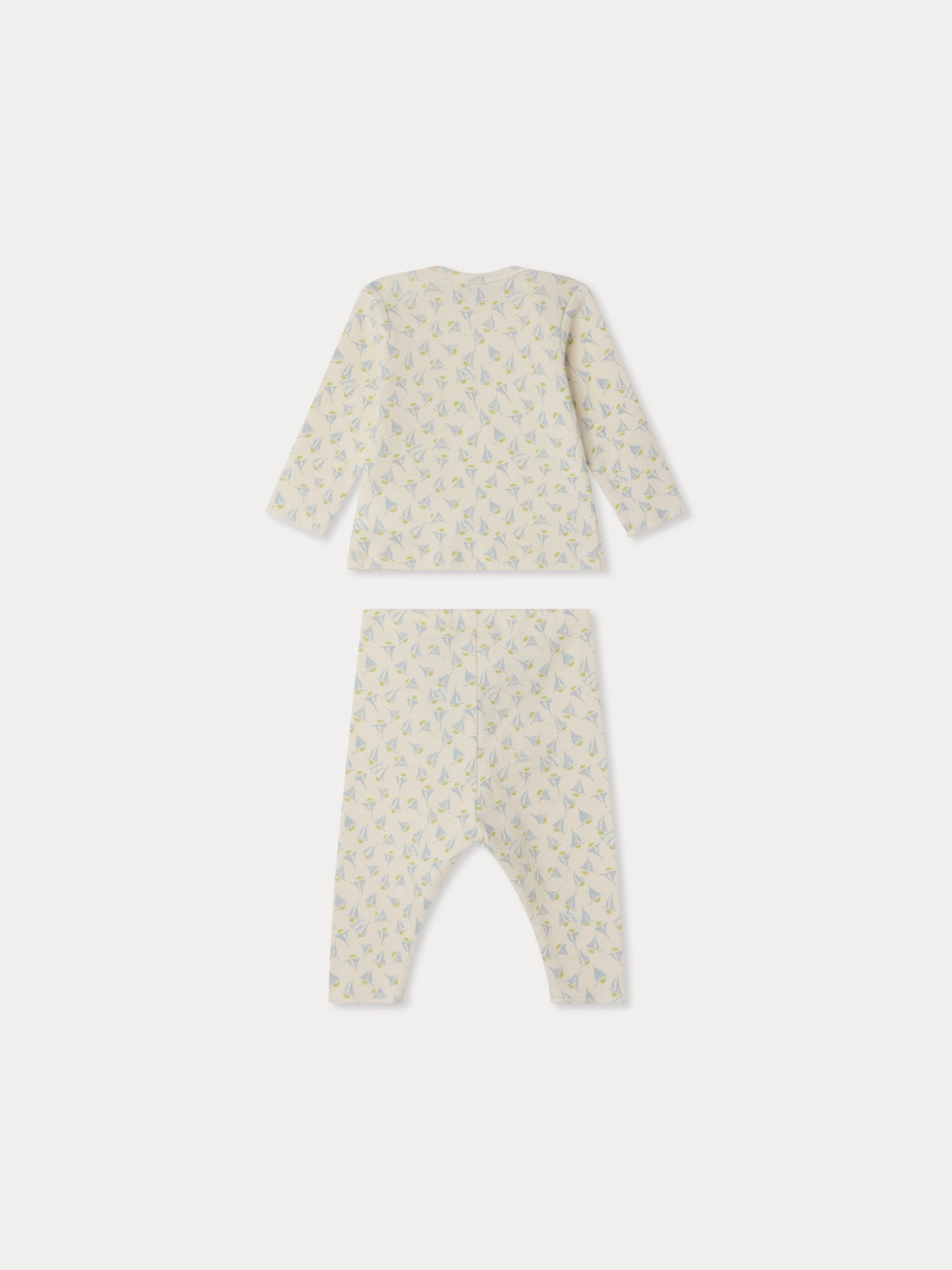 Timi set with sailboat print in organic cotton