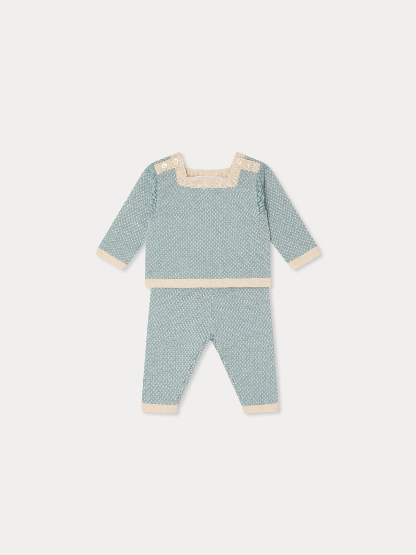 Joe set with a square neck and fancy knit