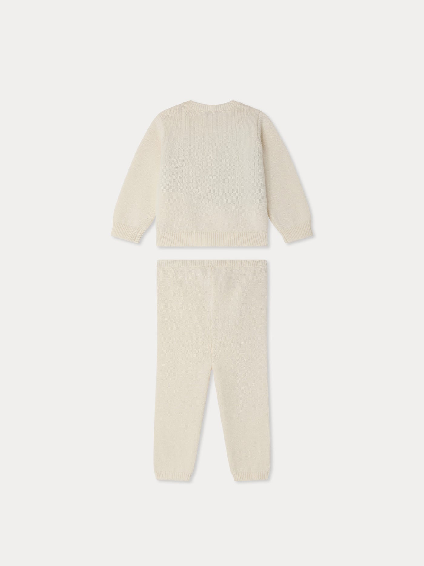 Leandre hand-embroidered set in organic cotton and cashmere