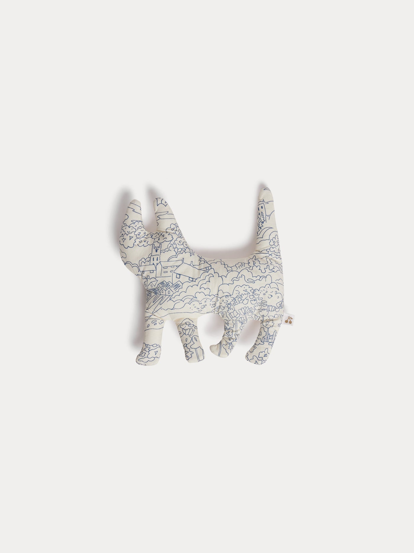 Lyric blue cat soft toy in Liberty fabric