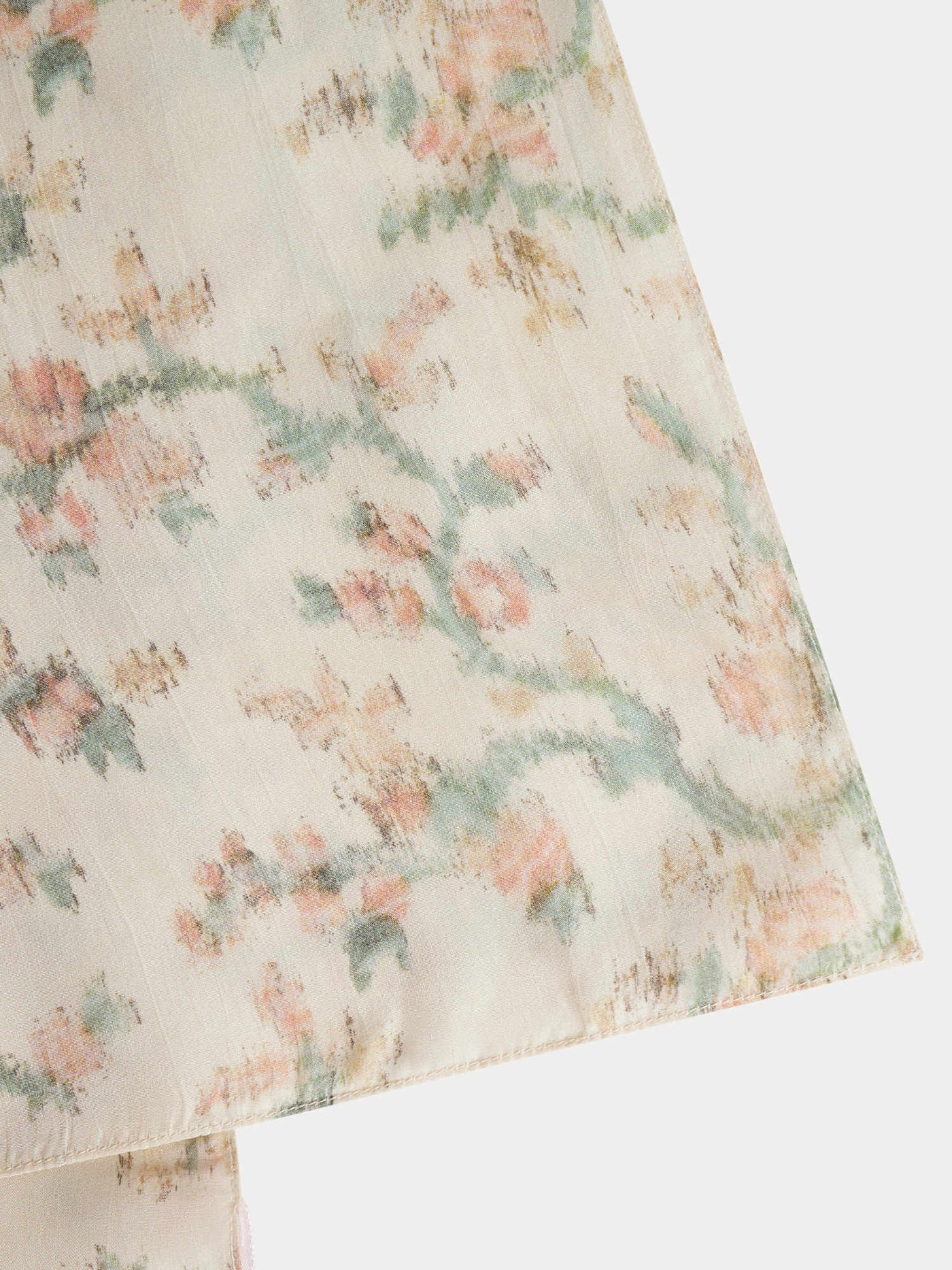 Latte printed silk scarf
