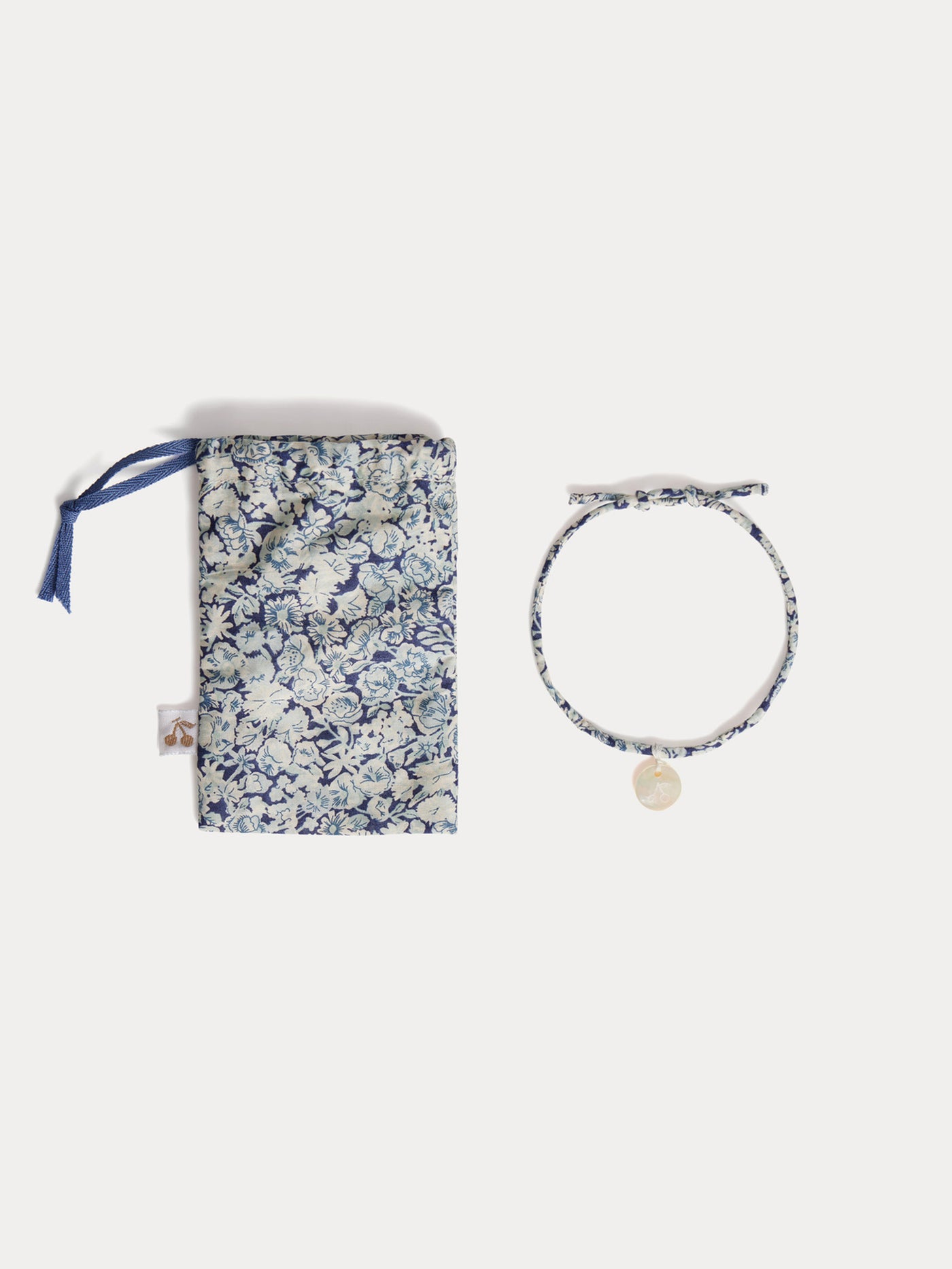 Laiken blue flower bracelet in organic cotton Liberty fabric
