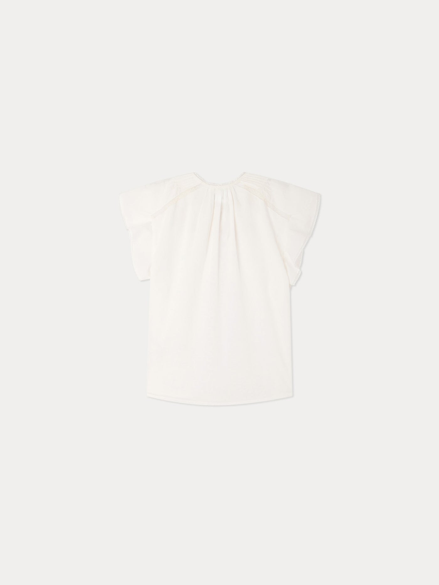 Lison blouse in organic cotton voile and Calais lace