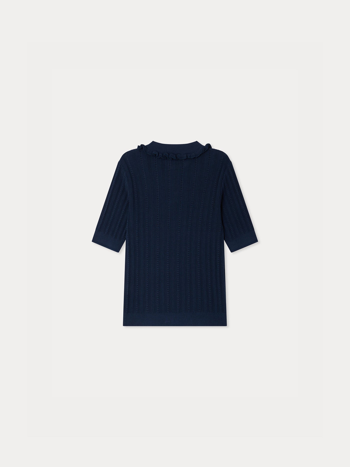 Lila-Rose pointelle knit sweater with ruffles