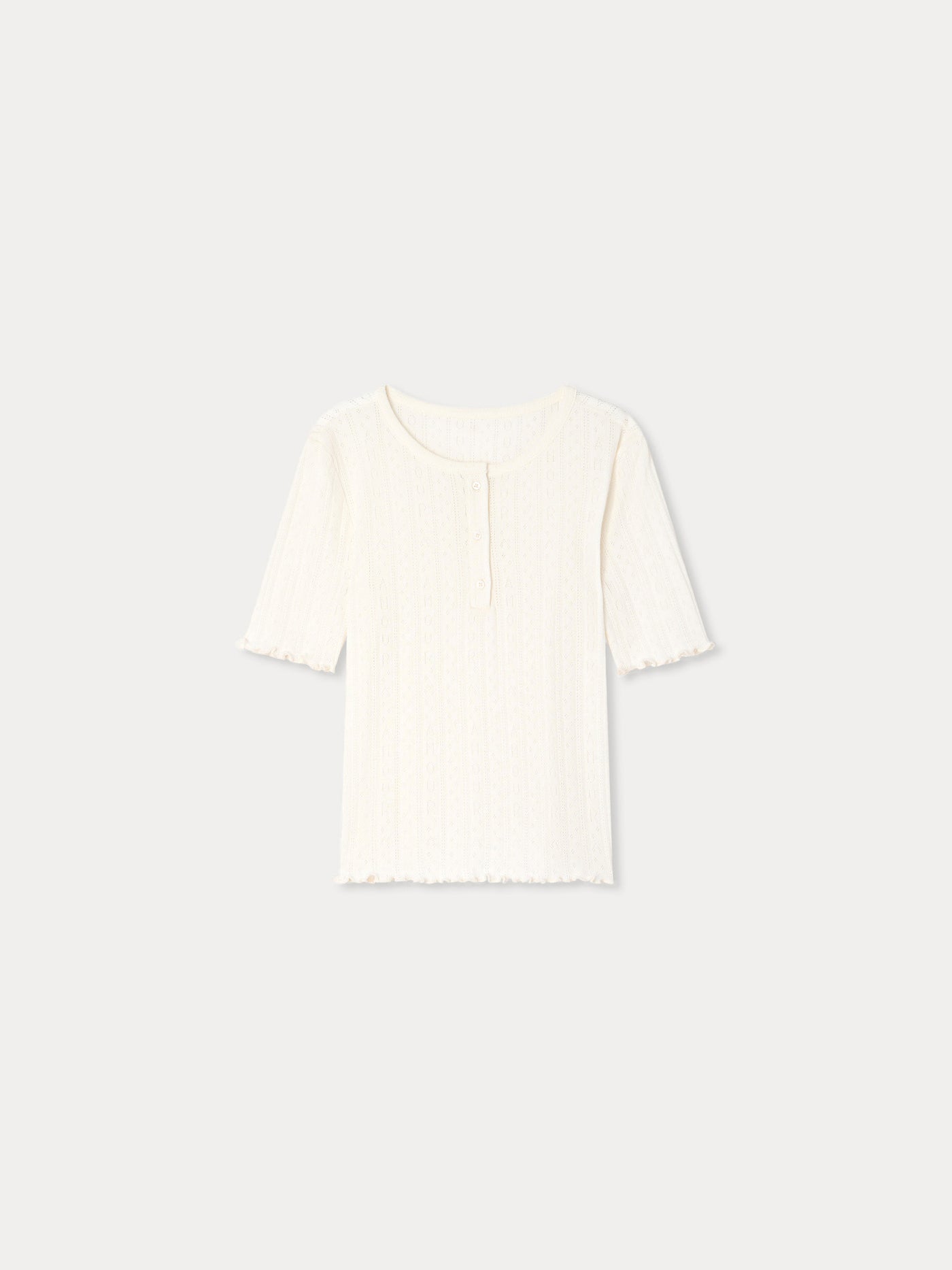 Luisetta t-shirt "amour" pointelle knit in organic cotton