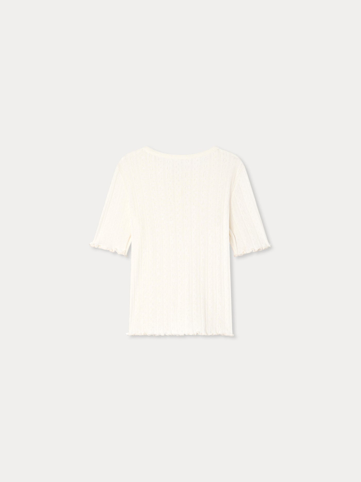 Luisetta t-shirt "amour" pointelle knit in organic cotton