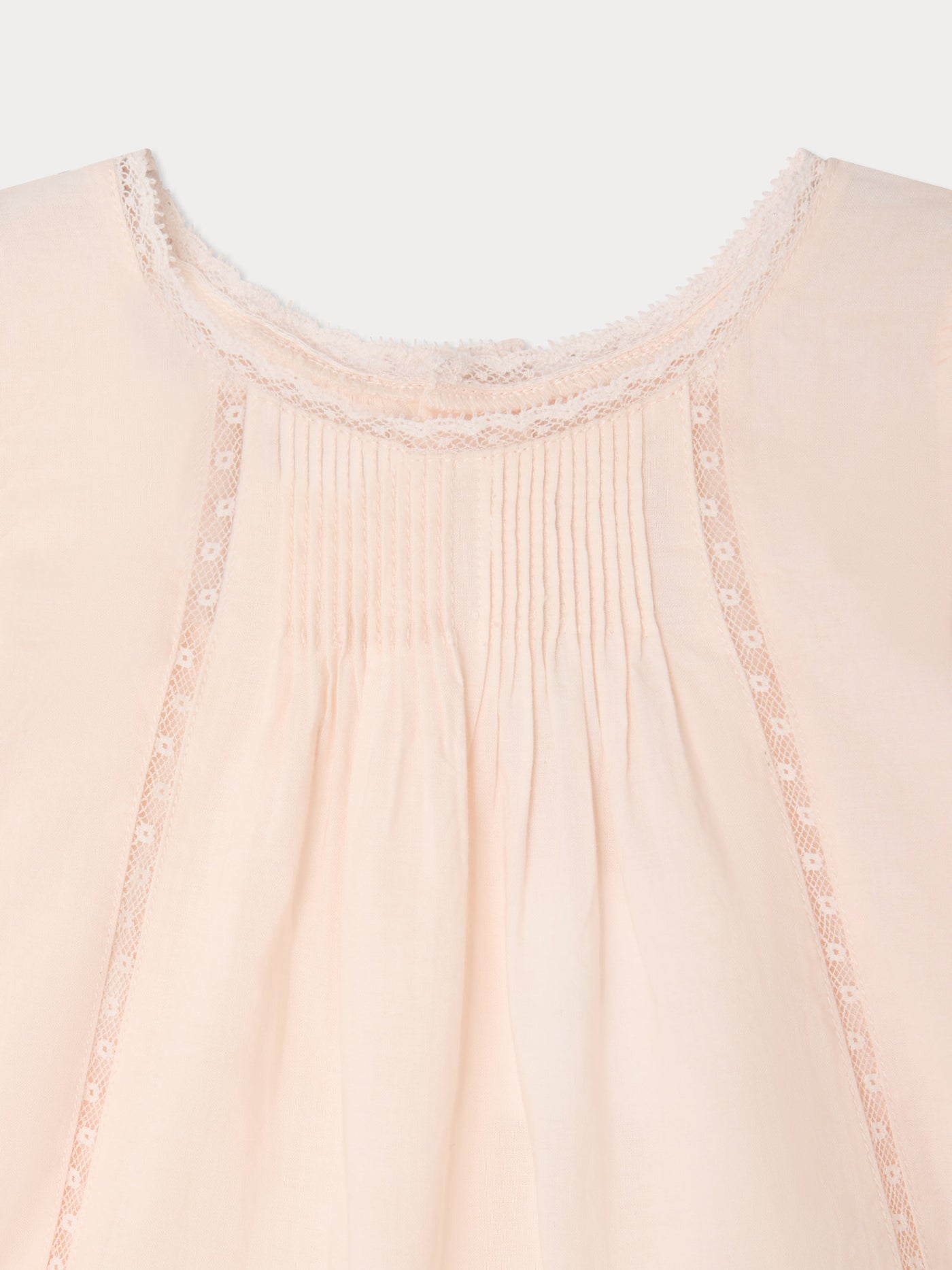 Lacacia blouse in organic cotton voile and Calais lace