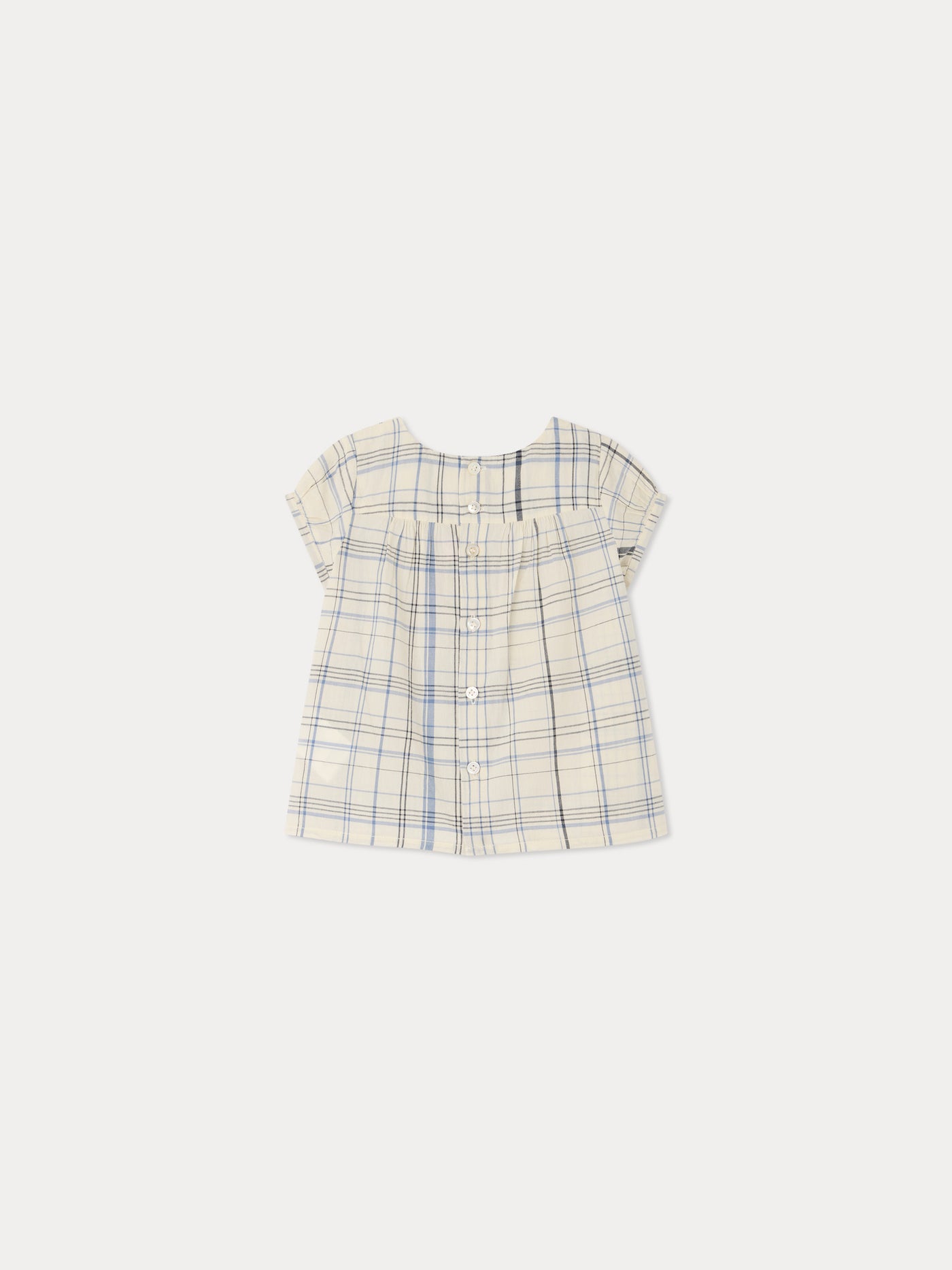 Nizon smocked checked blouse