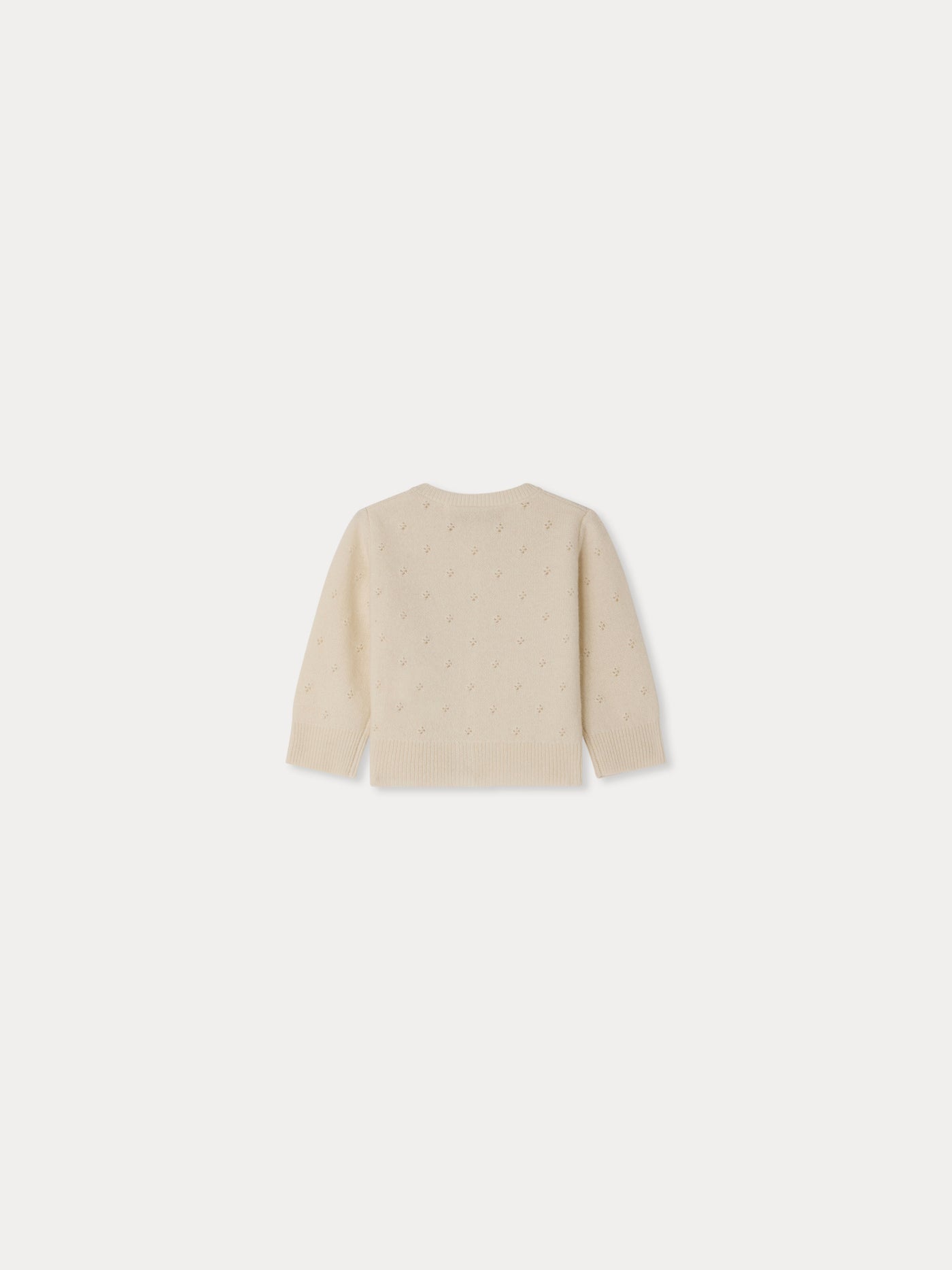 Laelia cardigan with round neck and pointelle knit in cashmere