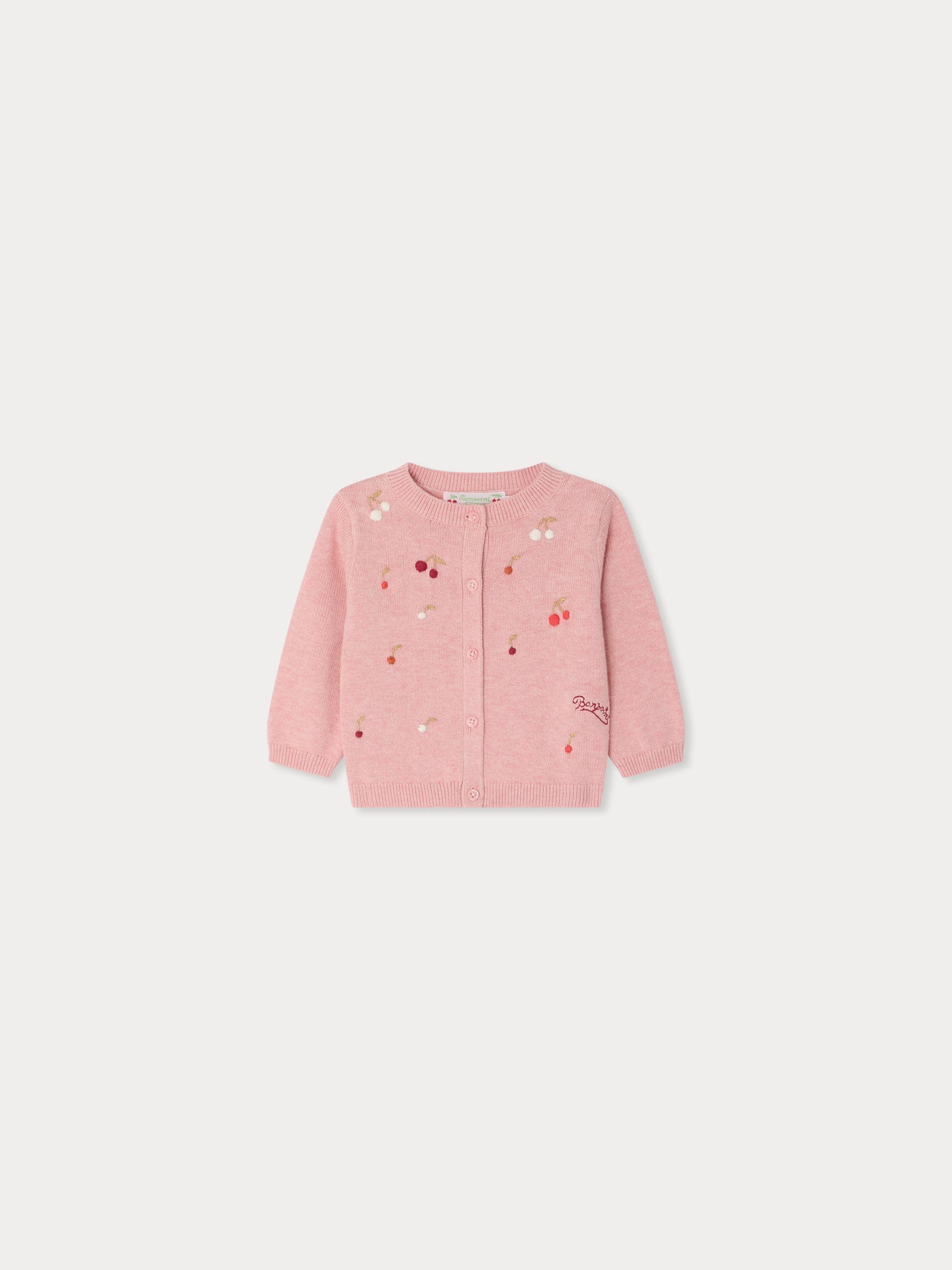 Claudie cardigan with hand-embroidered cherries
