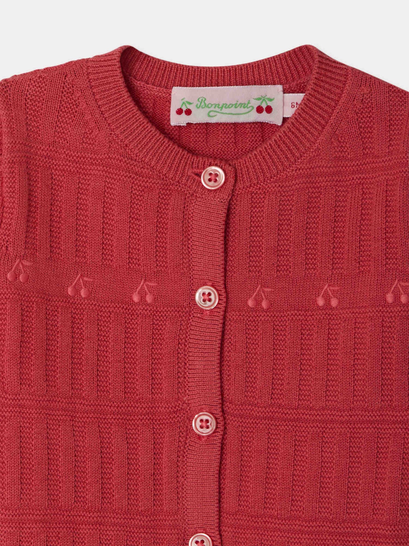 Giovina cardigan with cherry embroidery in organic cotton