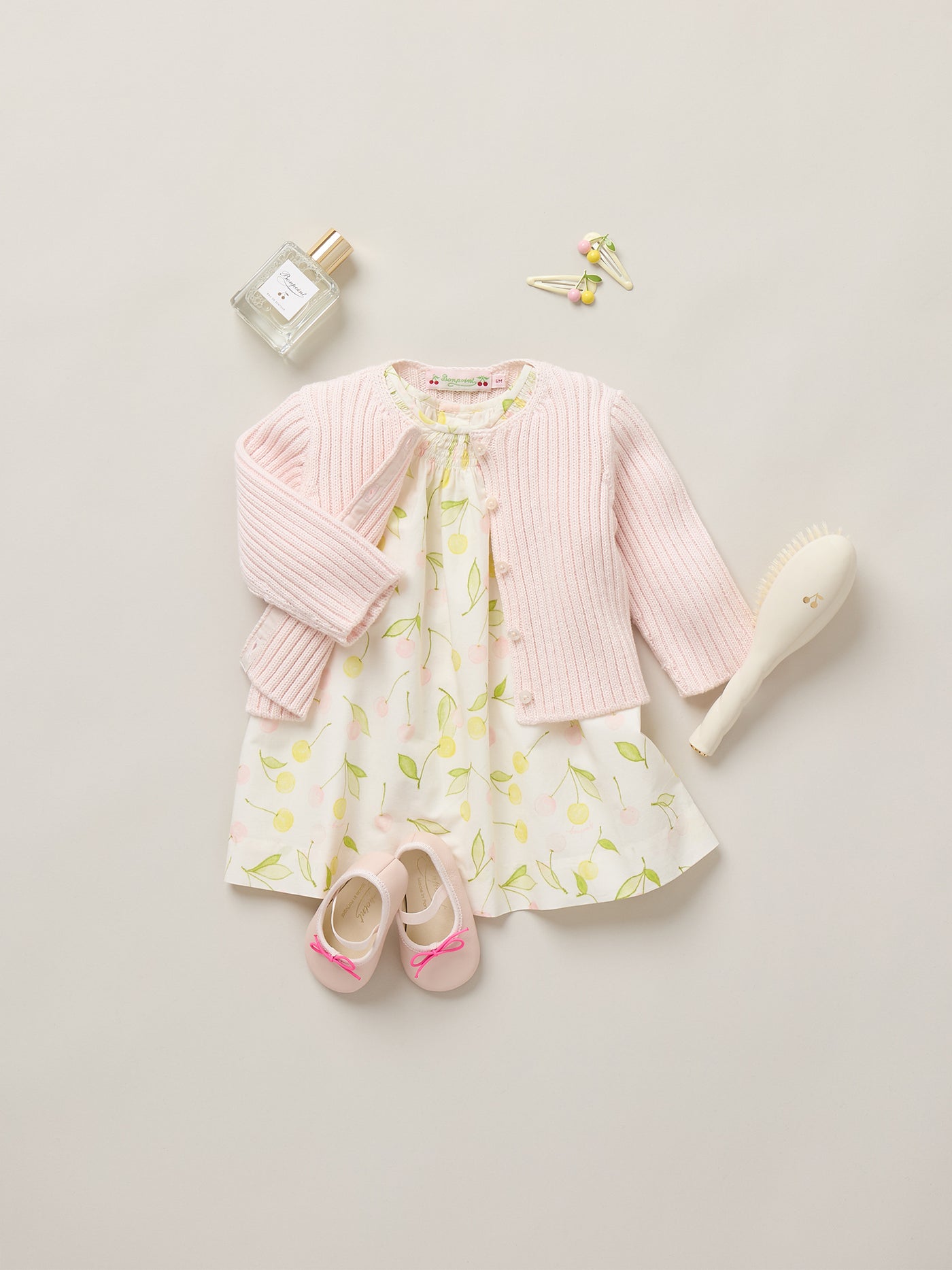 Luce smocked dress in organic cotton poplin