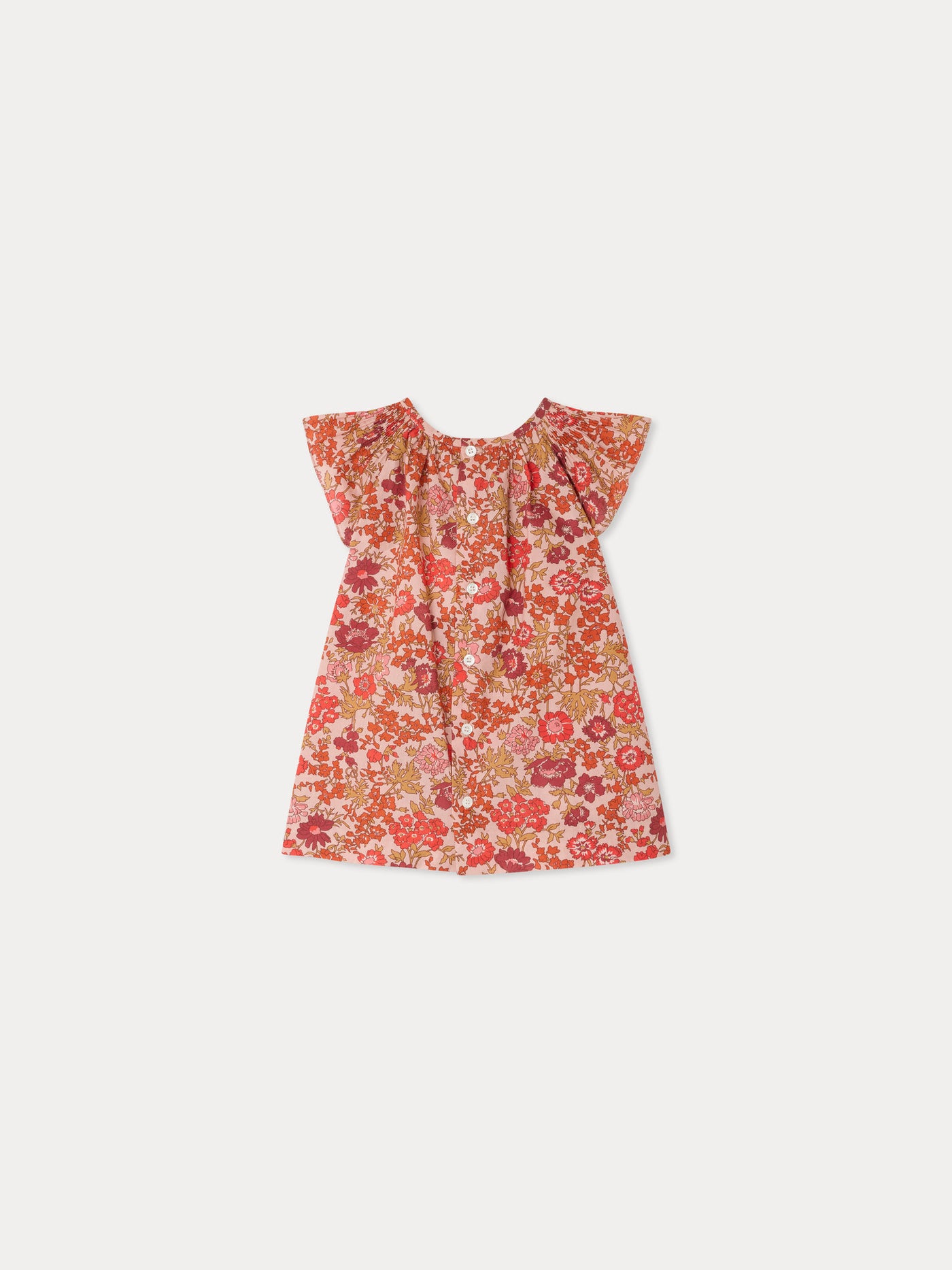 liberty smocked dress Bow Bamboo Twirl | 4th of July Girls Dress while the gathering under the chest gives soft volume to the skirt Liberty London Ditsy Milkmaid Smock
