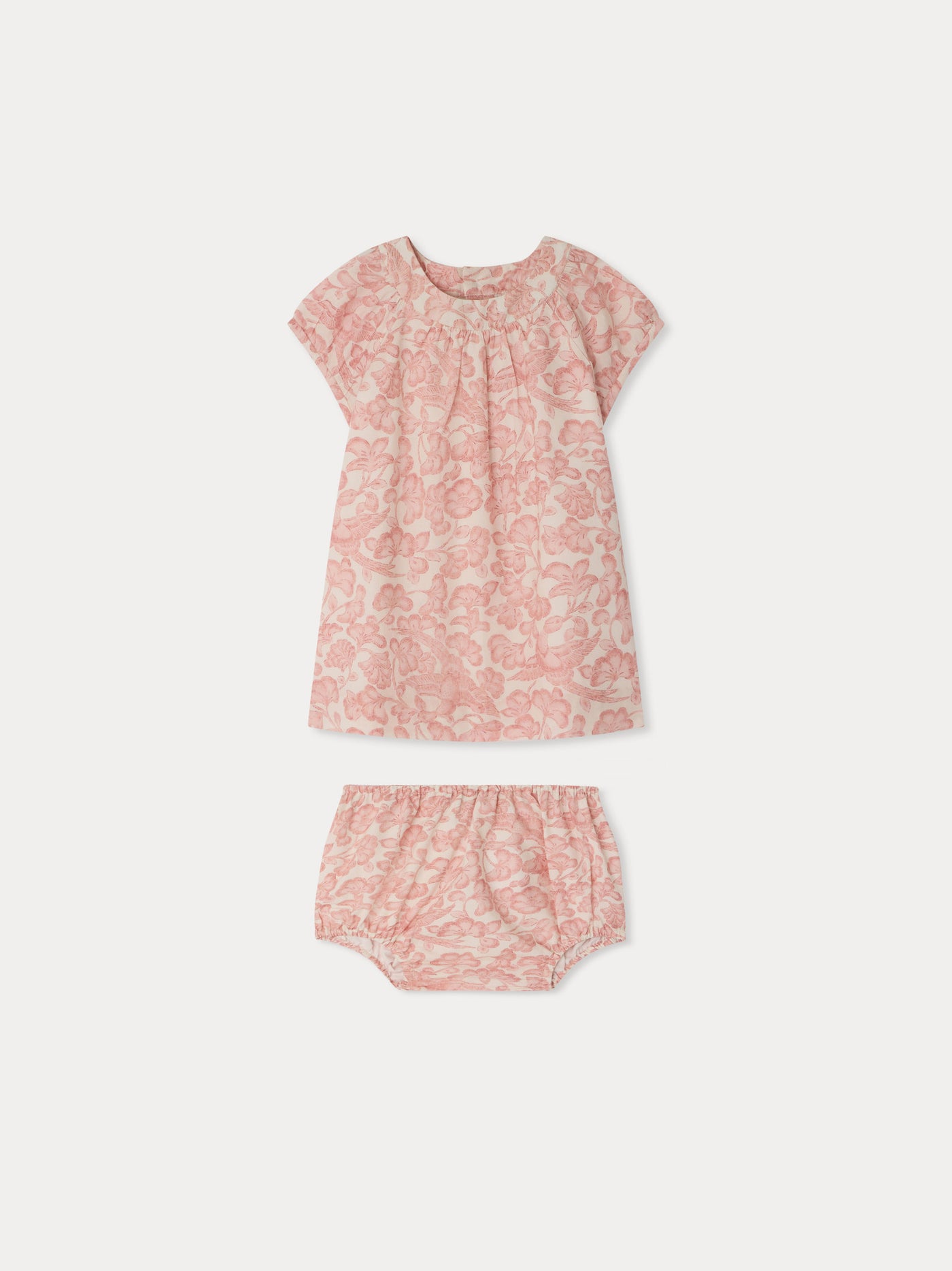 Cachouli dress with balloon sleeves in organic cotton