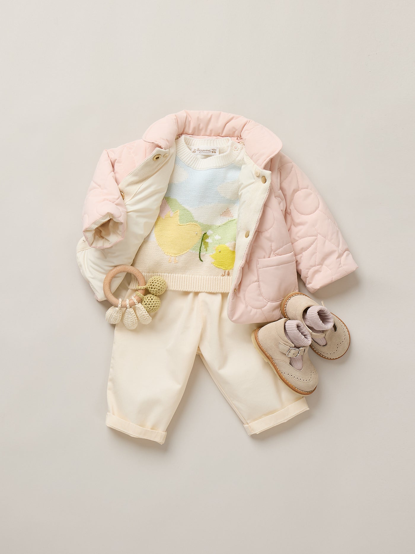 Almire hand-embroidered chick sweater in organic cotton