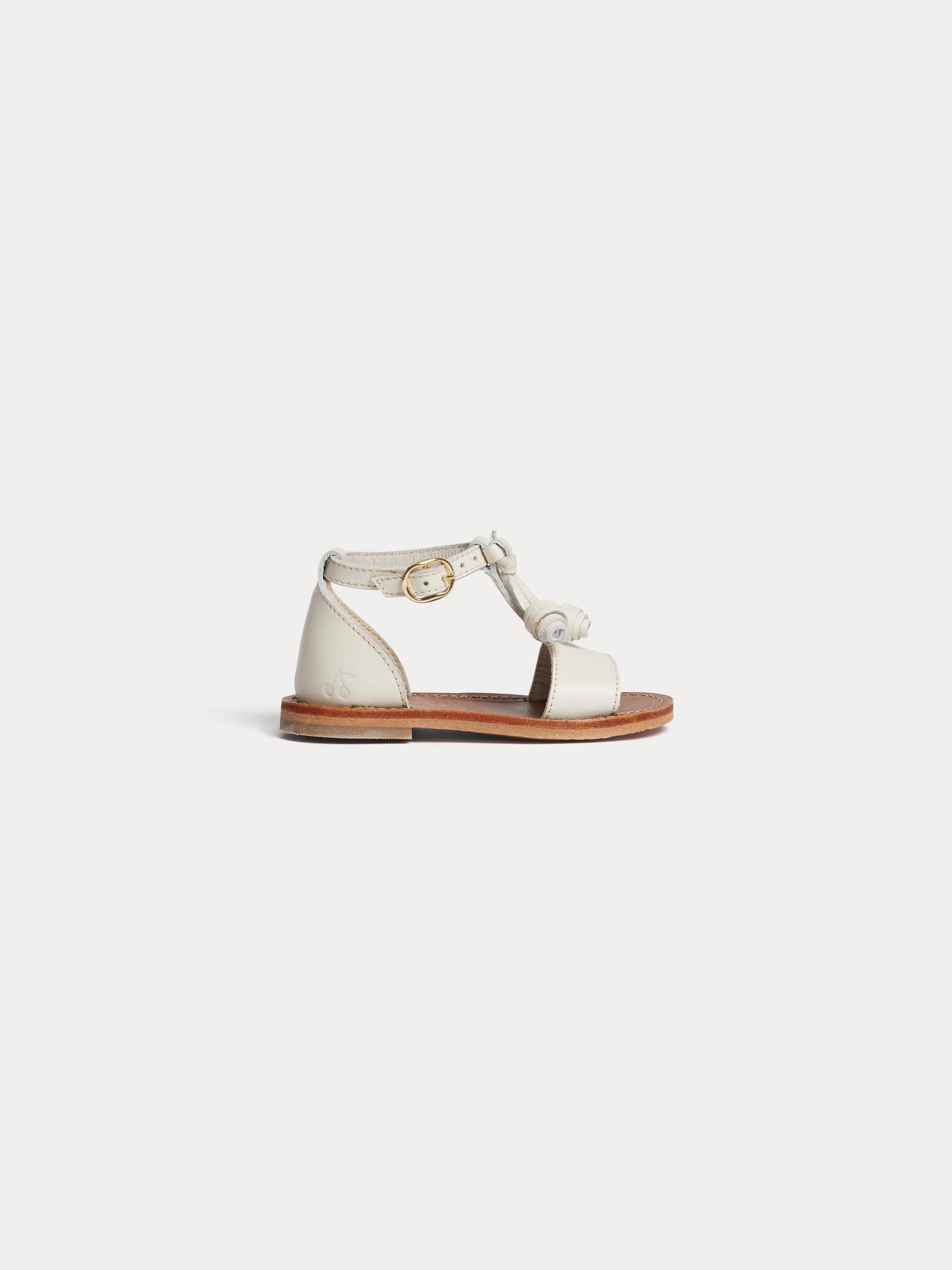 Elmas first-steps sandals in milk white leather