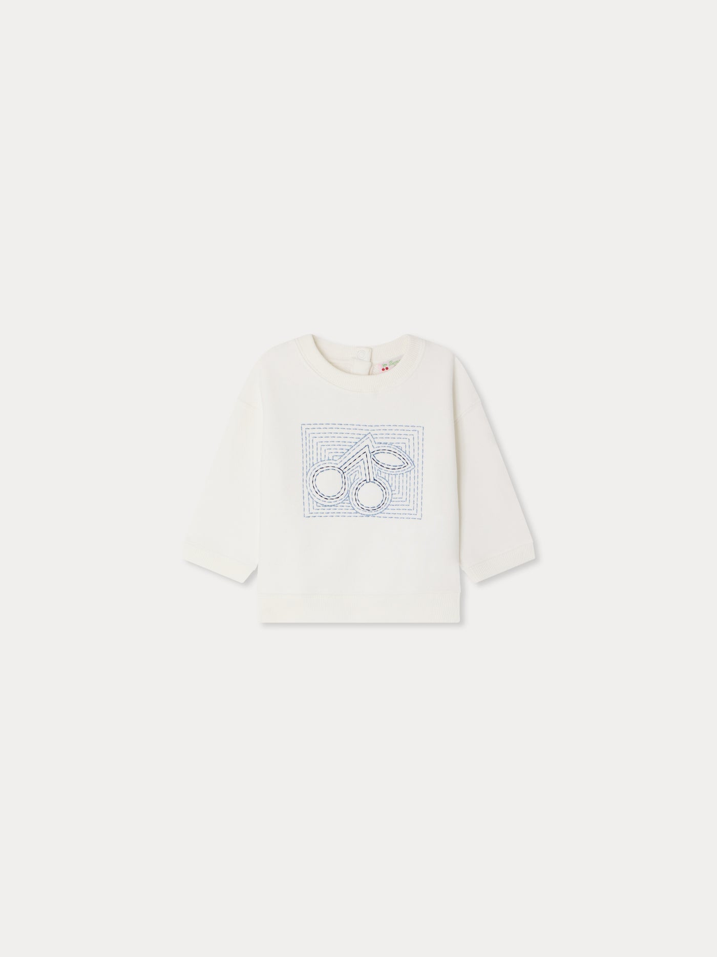 Dahlia sweatshirt embroidered with cherry in organic cotton