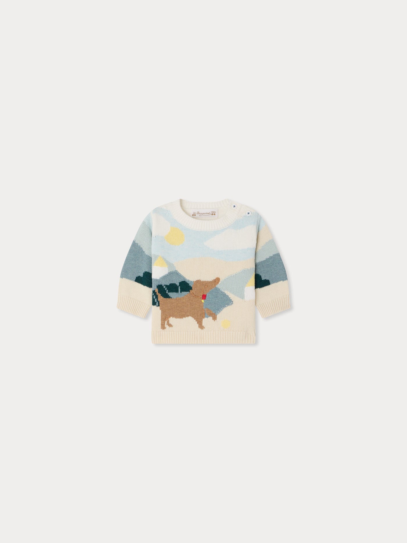 Almire hand-embroidered dog sweater in organic cotton