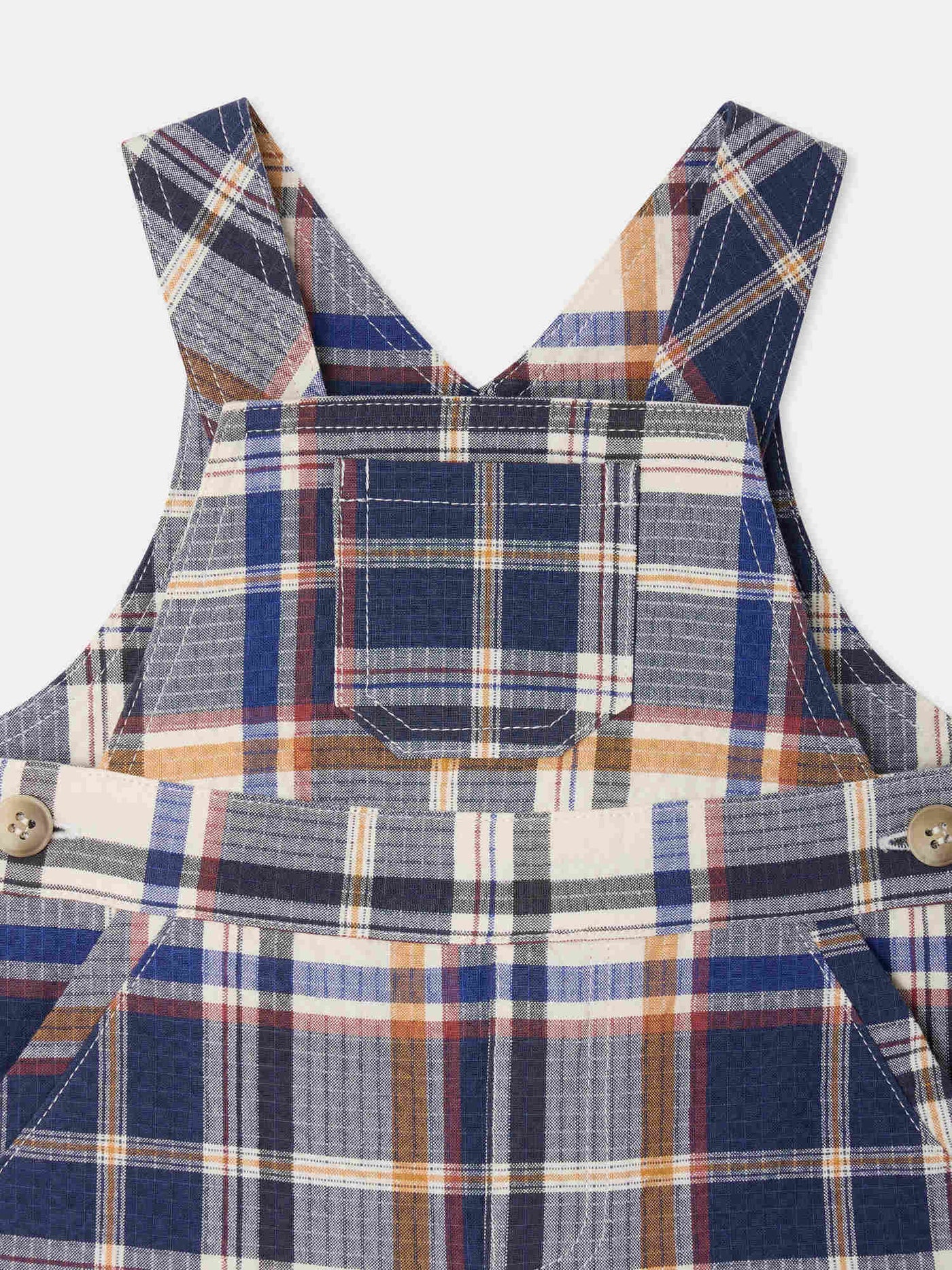 Farell checked dungarees in organic cotton