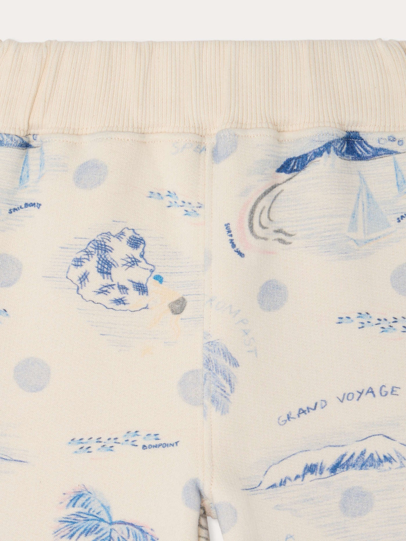 Bram jogging pants with island print in organic cotton