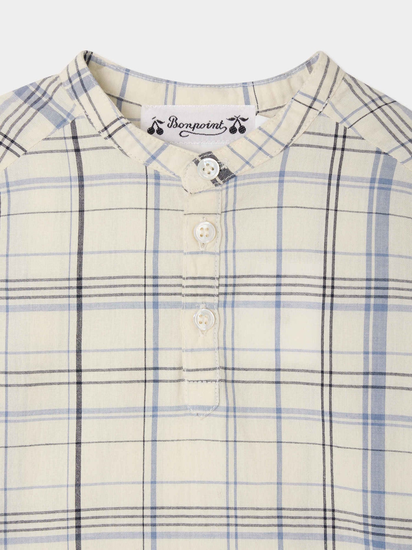 Cesari checkered mandarin collar shirt
