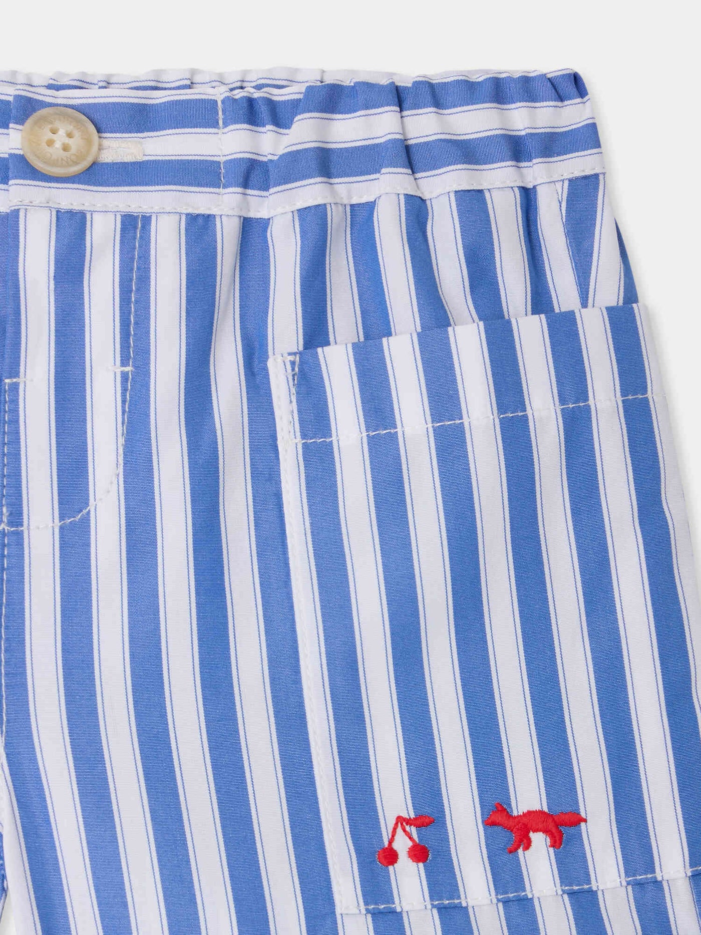 Bonpoint x Maison Kitsuné Nateo embroidered shorts in organic cotton