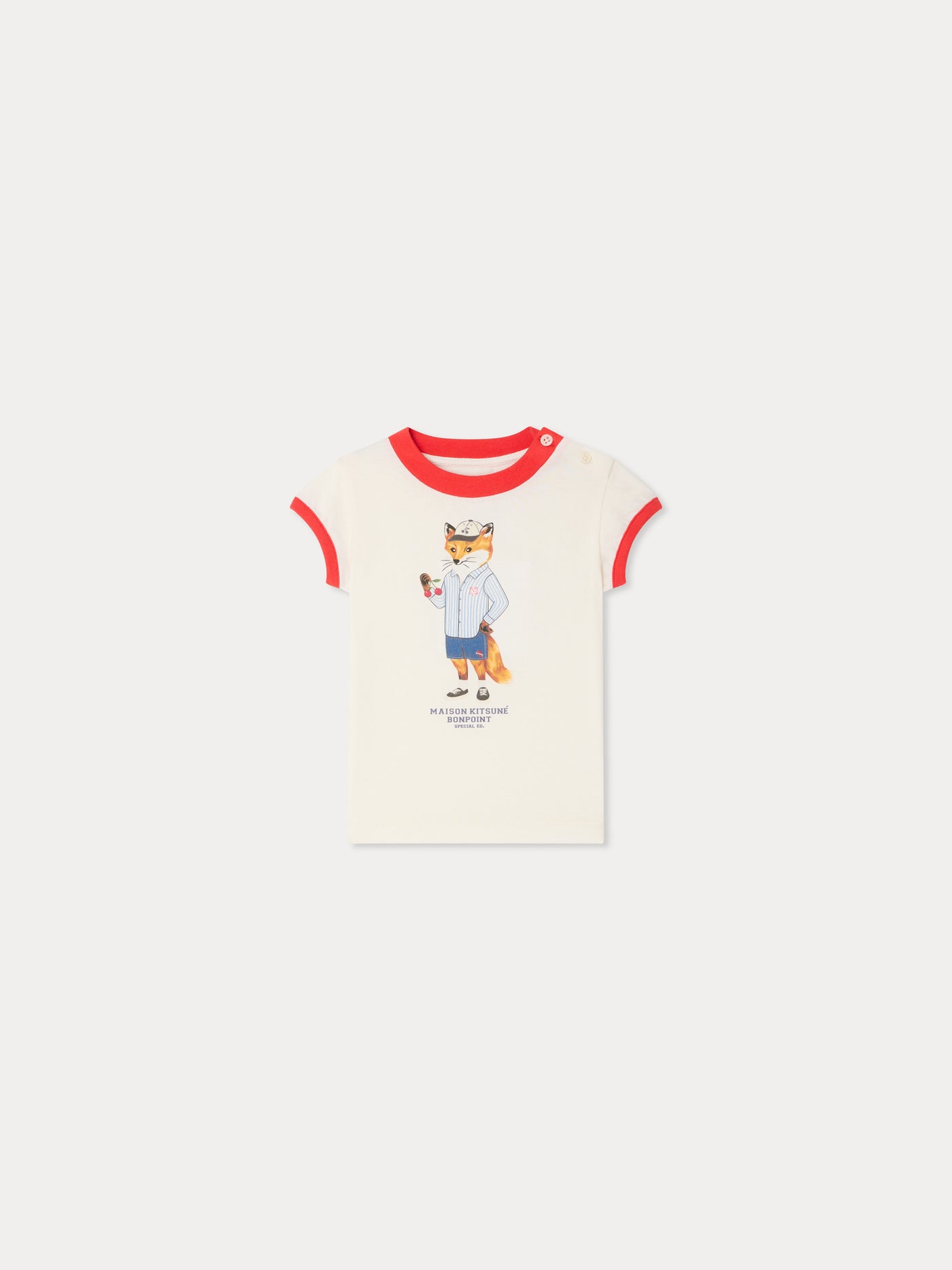 Bonpoint x Maison Kitsuné Lyrical T-shirt with fox print in organic cotton