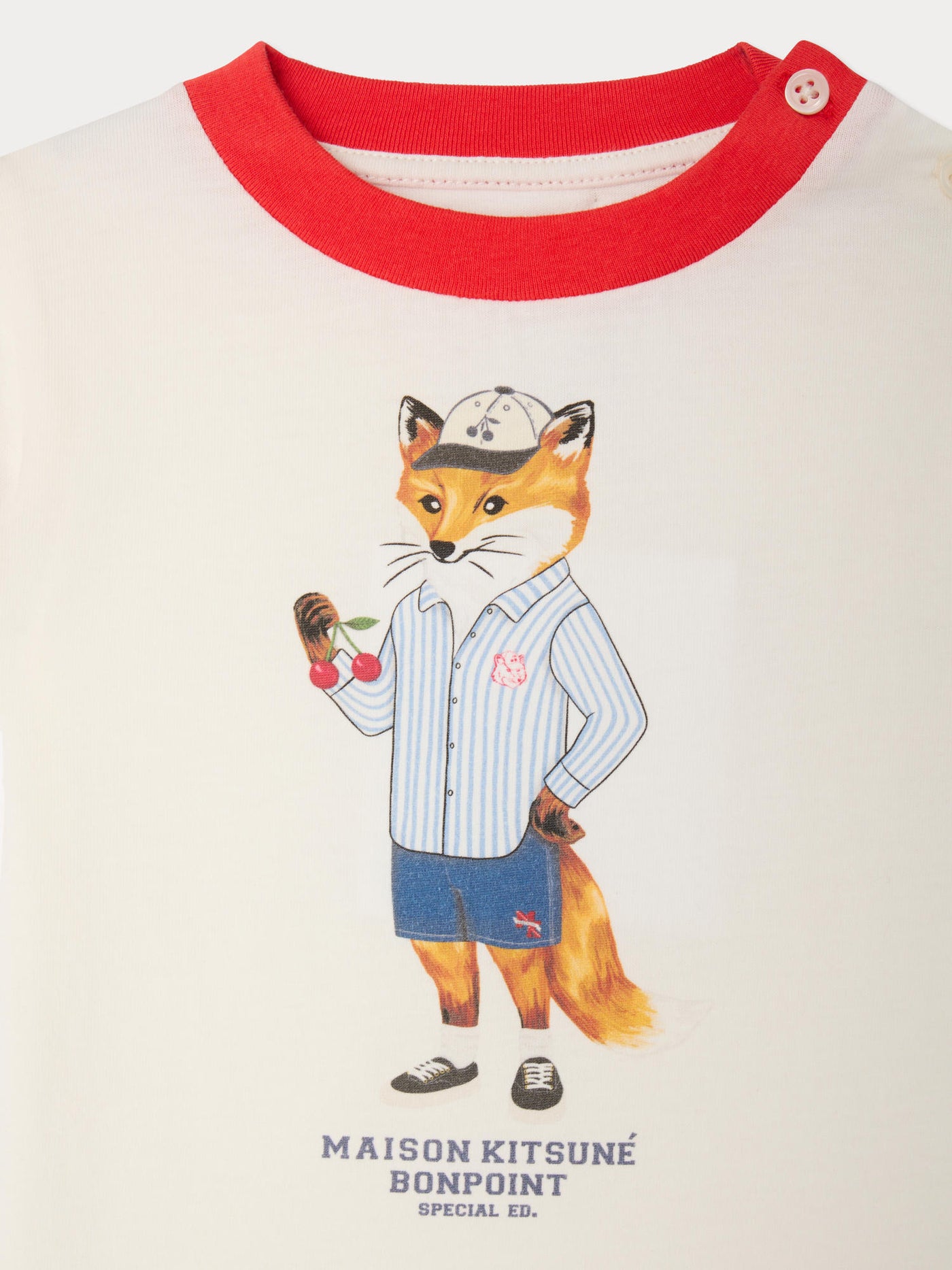 Bonpoint x Maison Kitsuné Lyrical T-shirt with fox print in organic cotton