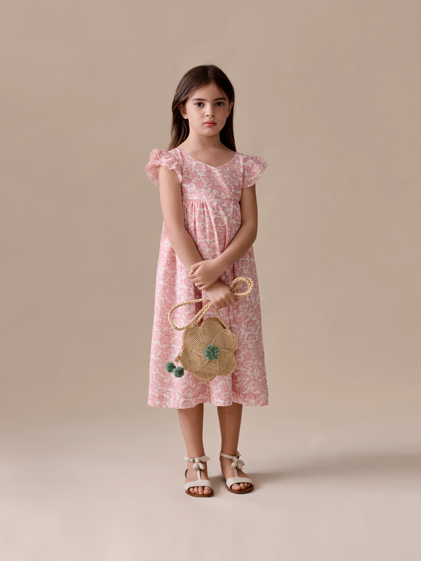 bonpoint pink dress Bonpoint - Galantine dress in organic cotton voile - Pink