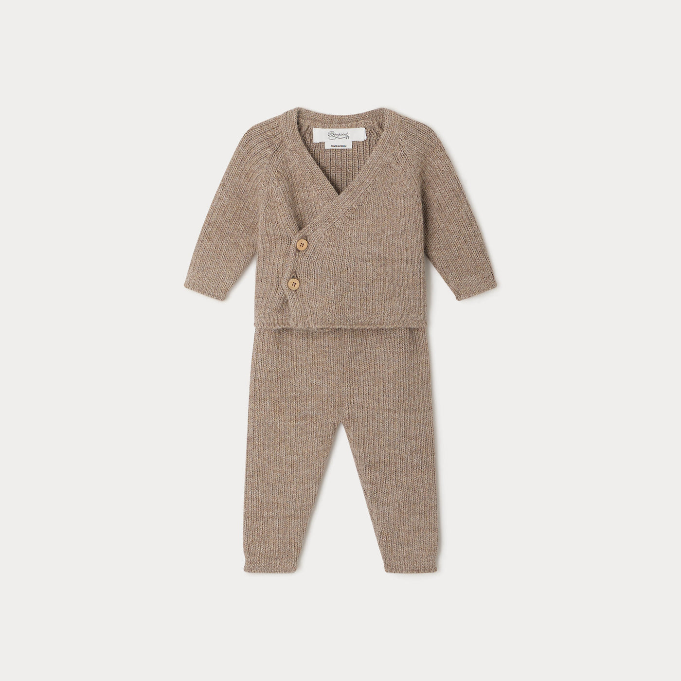 Bonpoint tan knit baby set