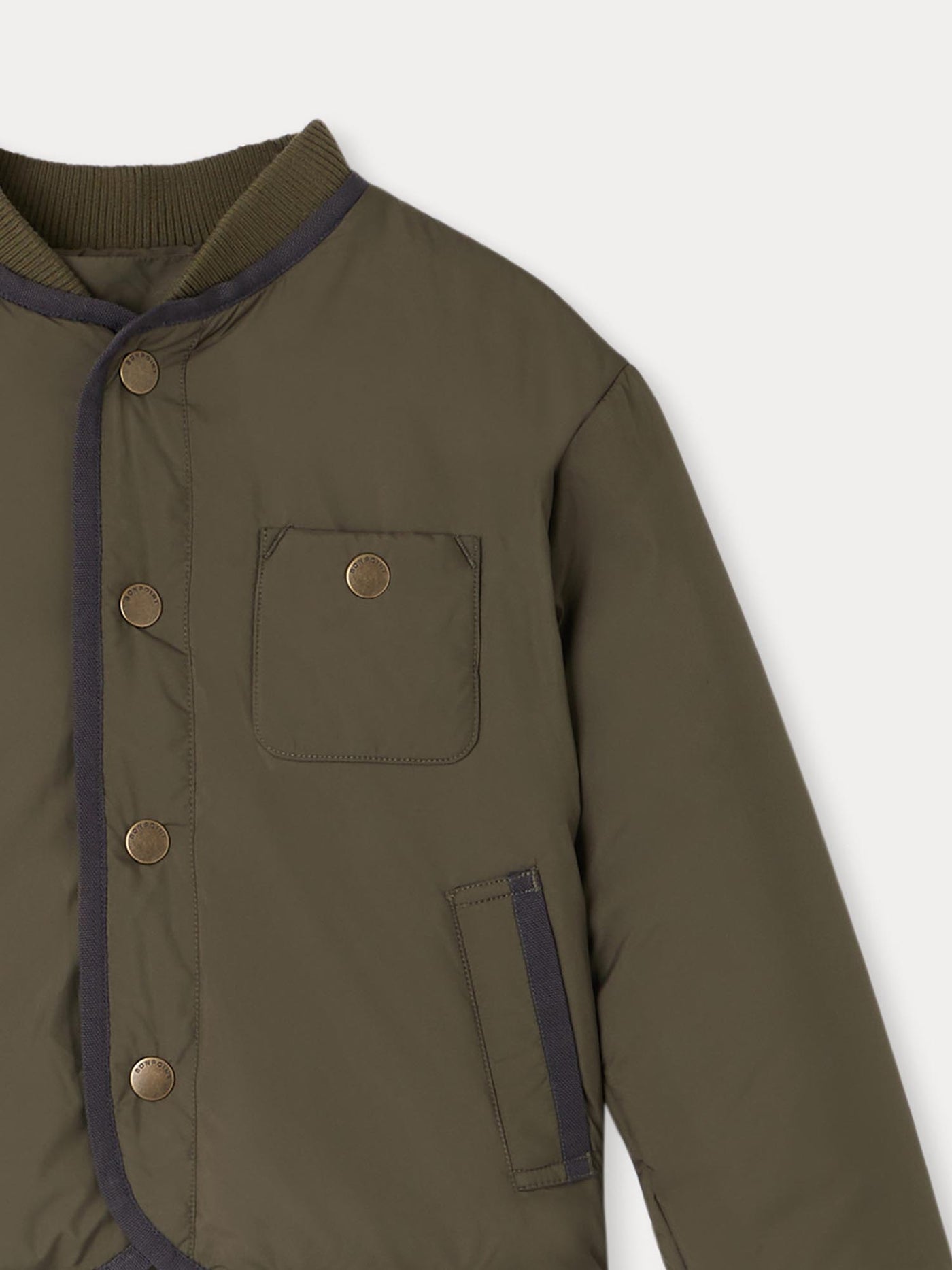 Graham khaki snap-fastened jacket