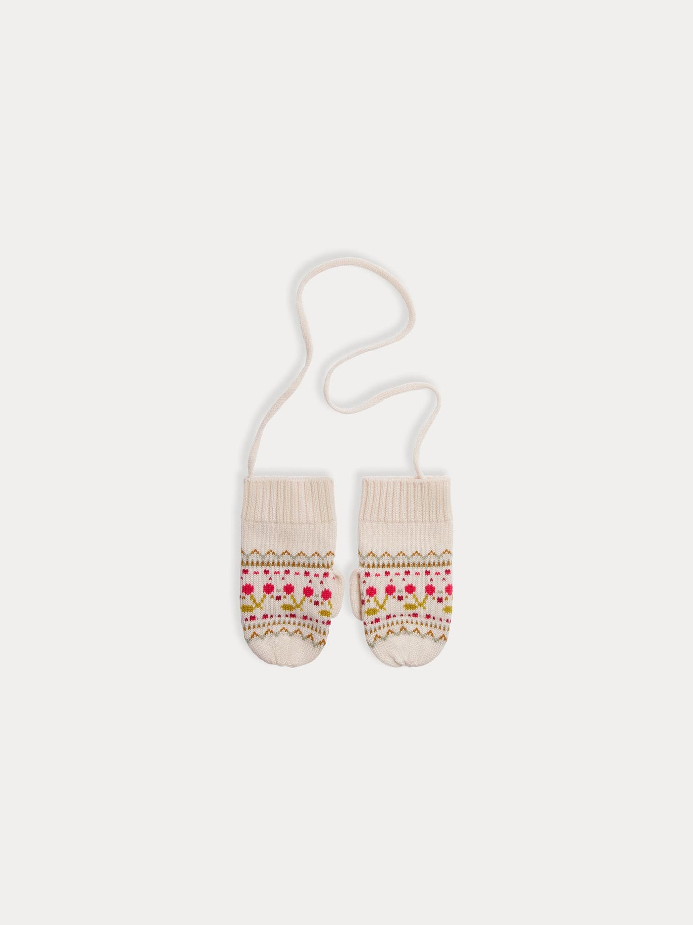 Dhuri white wool mittens