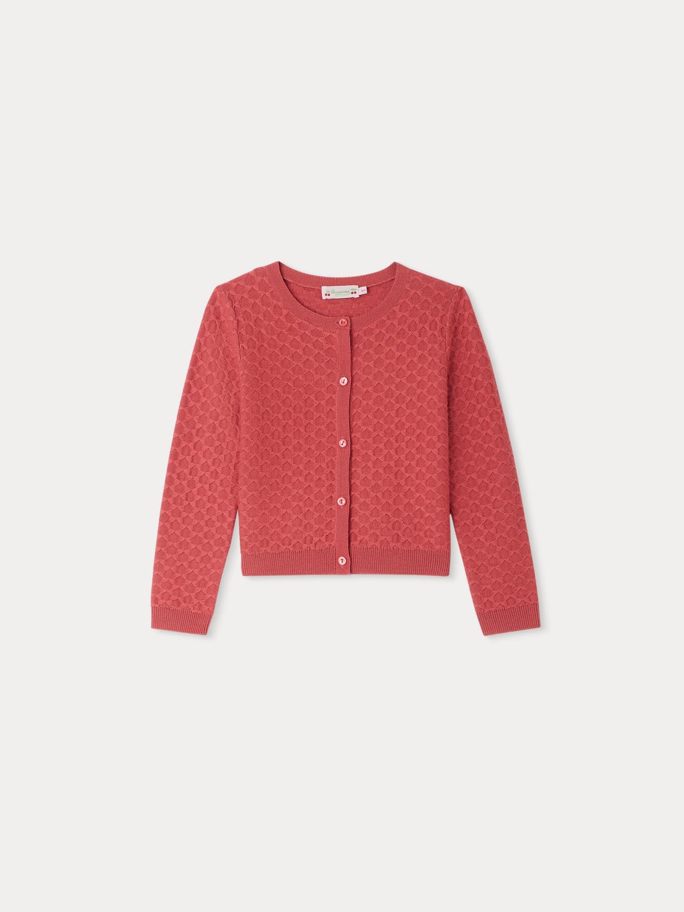 Garancie cardigan in dark pink wool