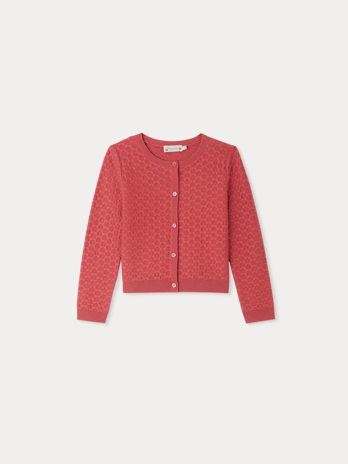 Garancie cardigan in dark pink wool