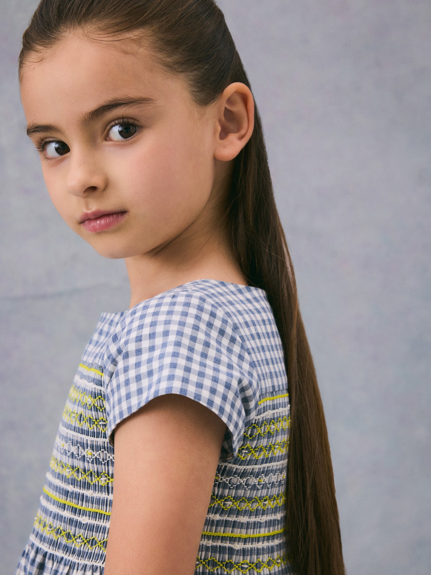 Duchesse smocked checkered dress • Bonpoint