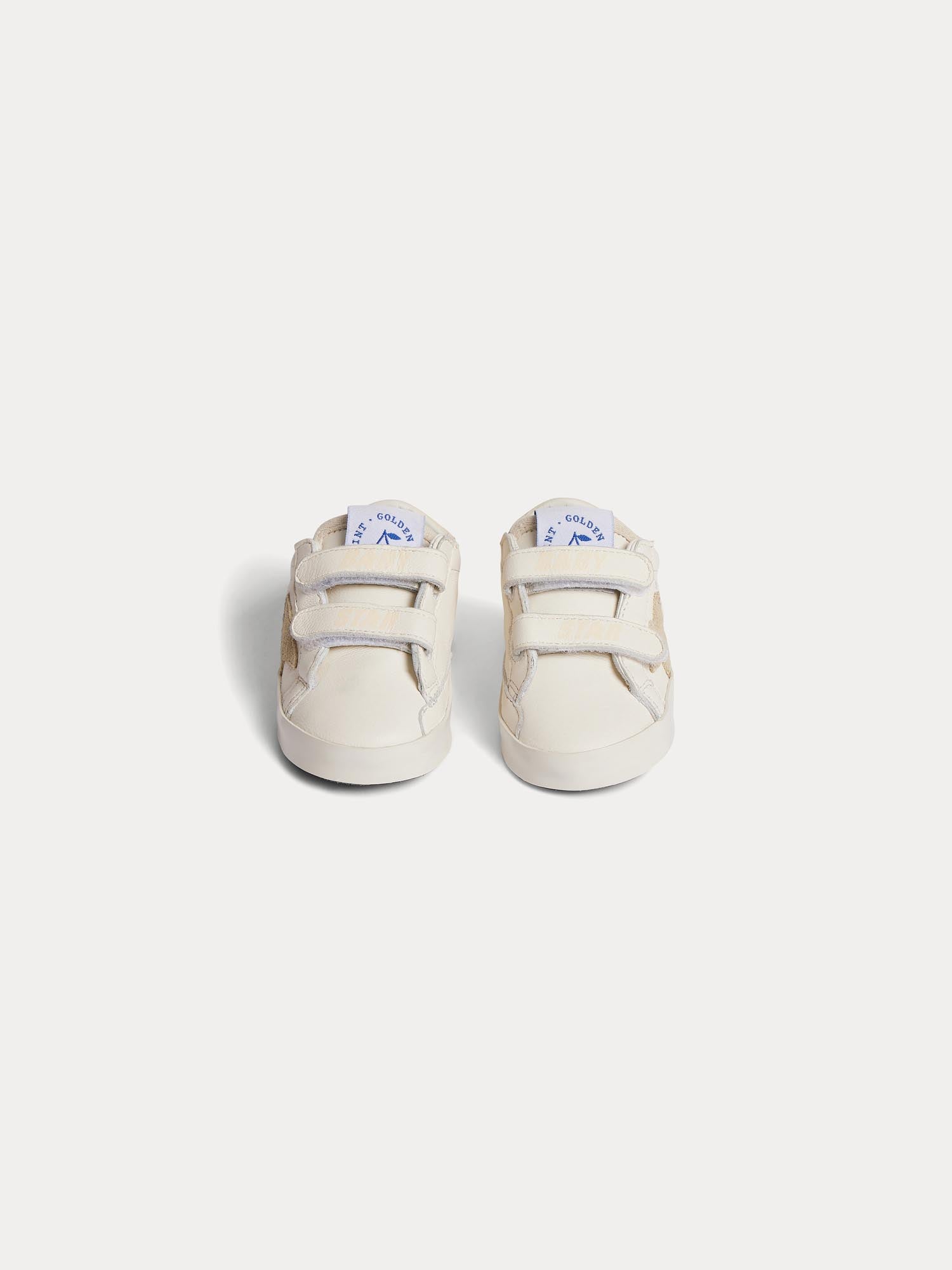 Bonpoint Ivory Beige Leather Low Sneaker