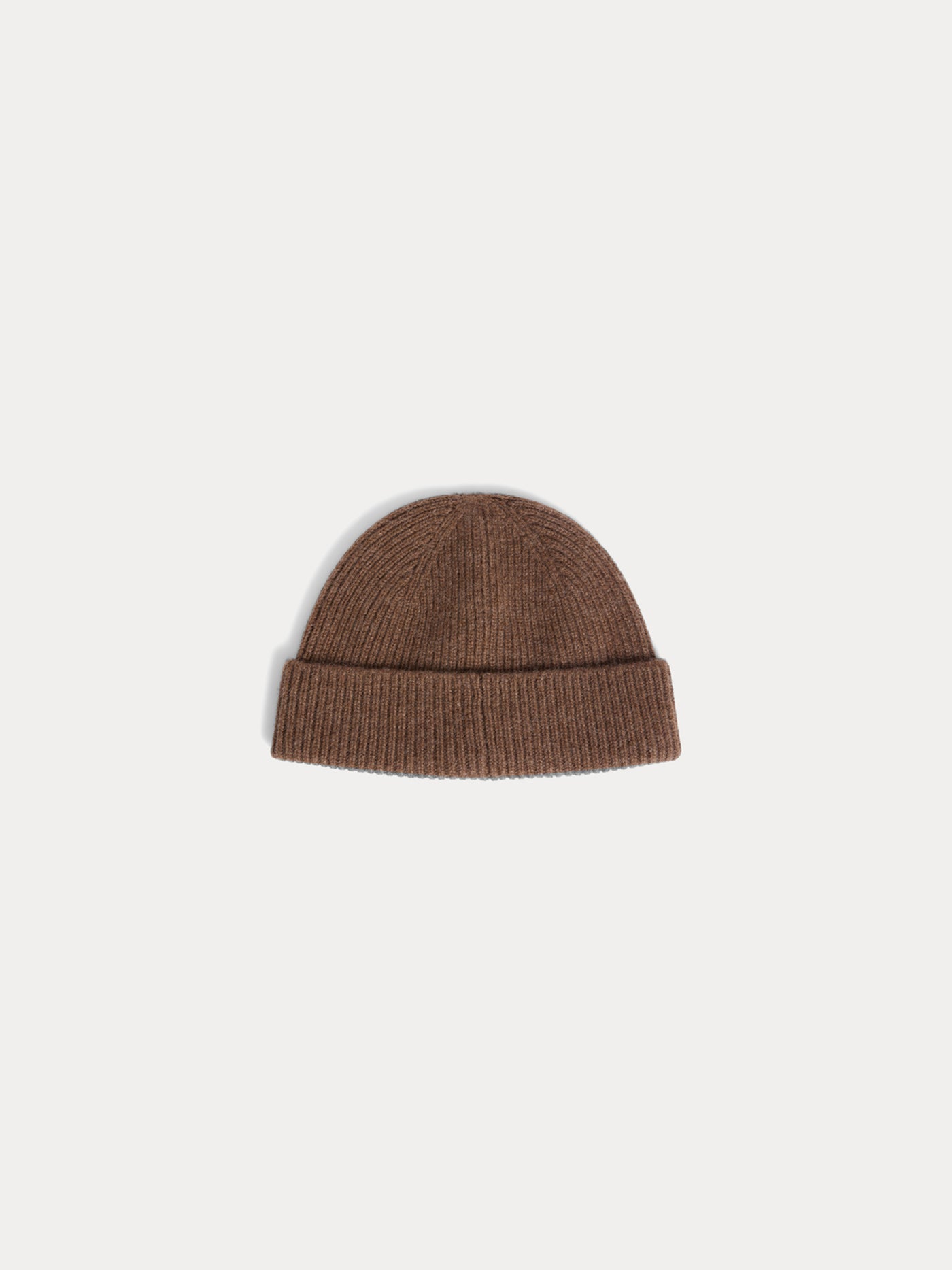 Benny brown rolled-edge beanie in cashmere