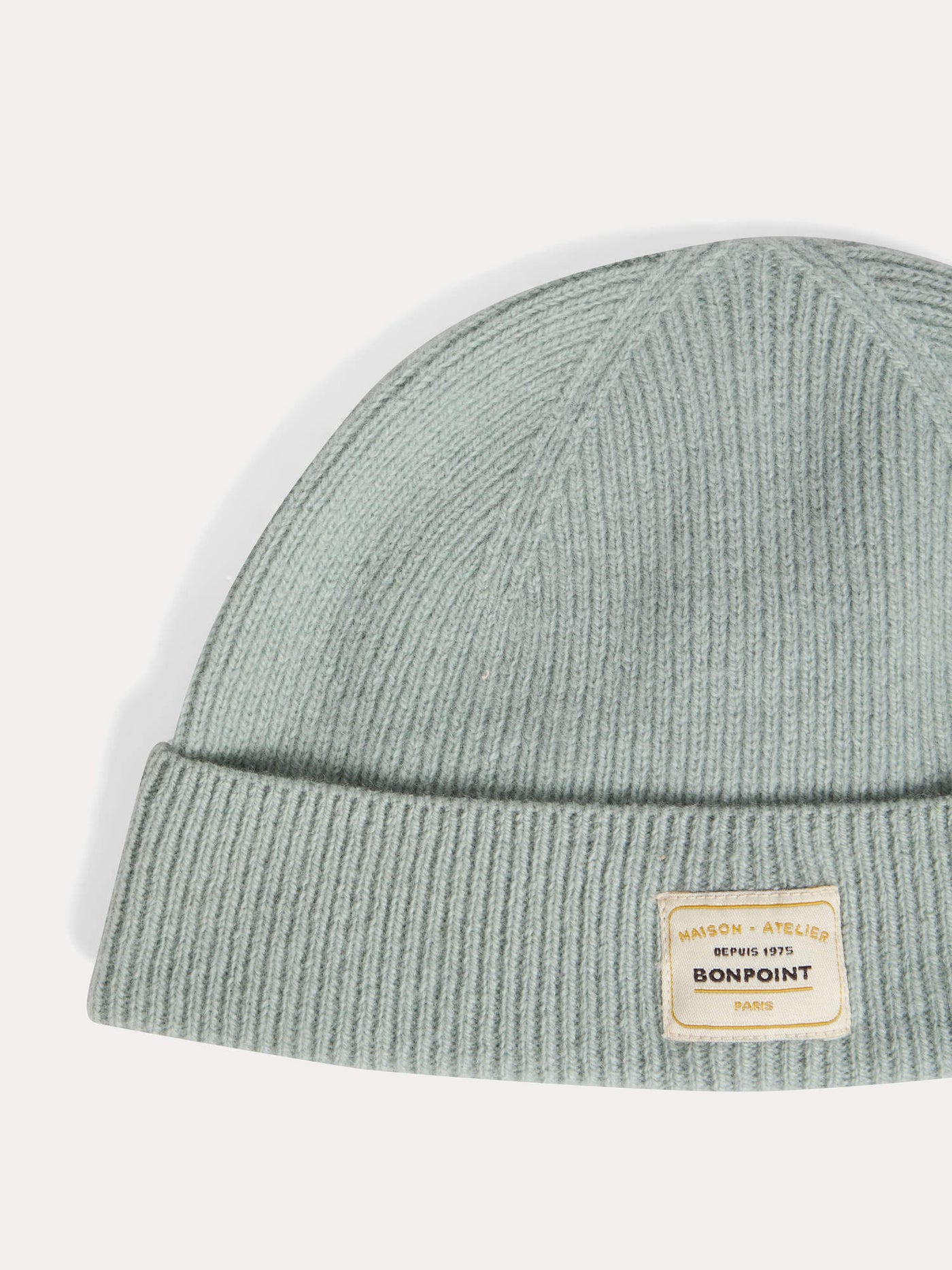 Benny blue rolled-edge beanie in cashmere
