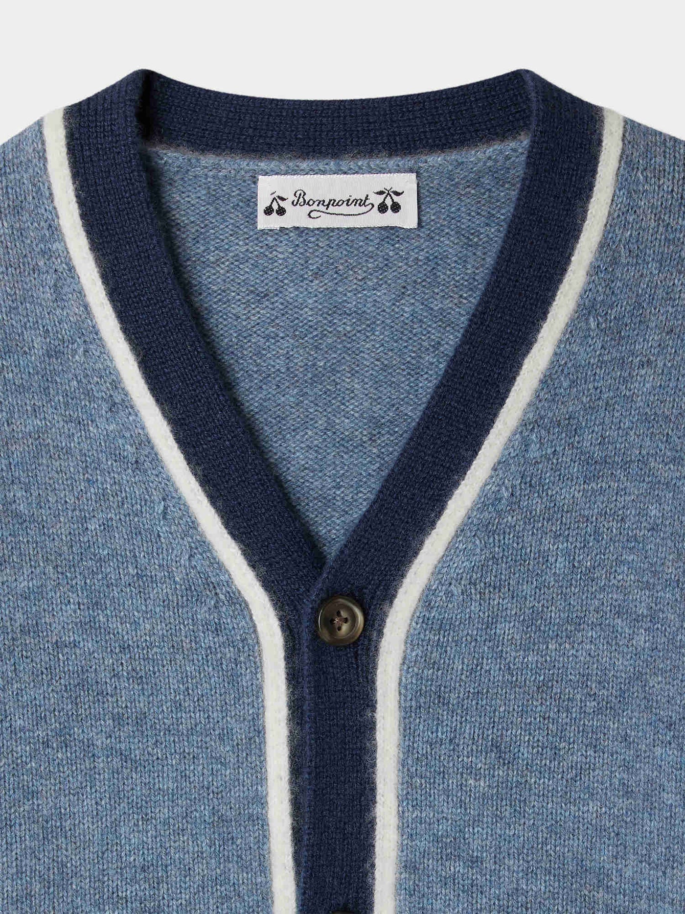 Garfield Blue Cashmere V-Neck Cardigan