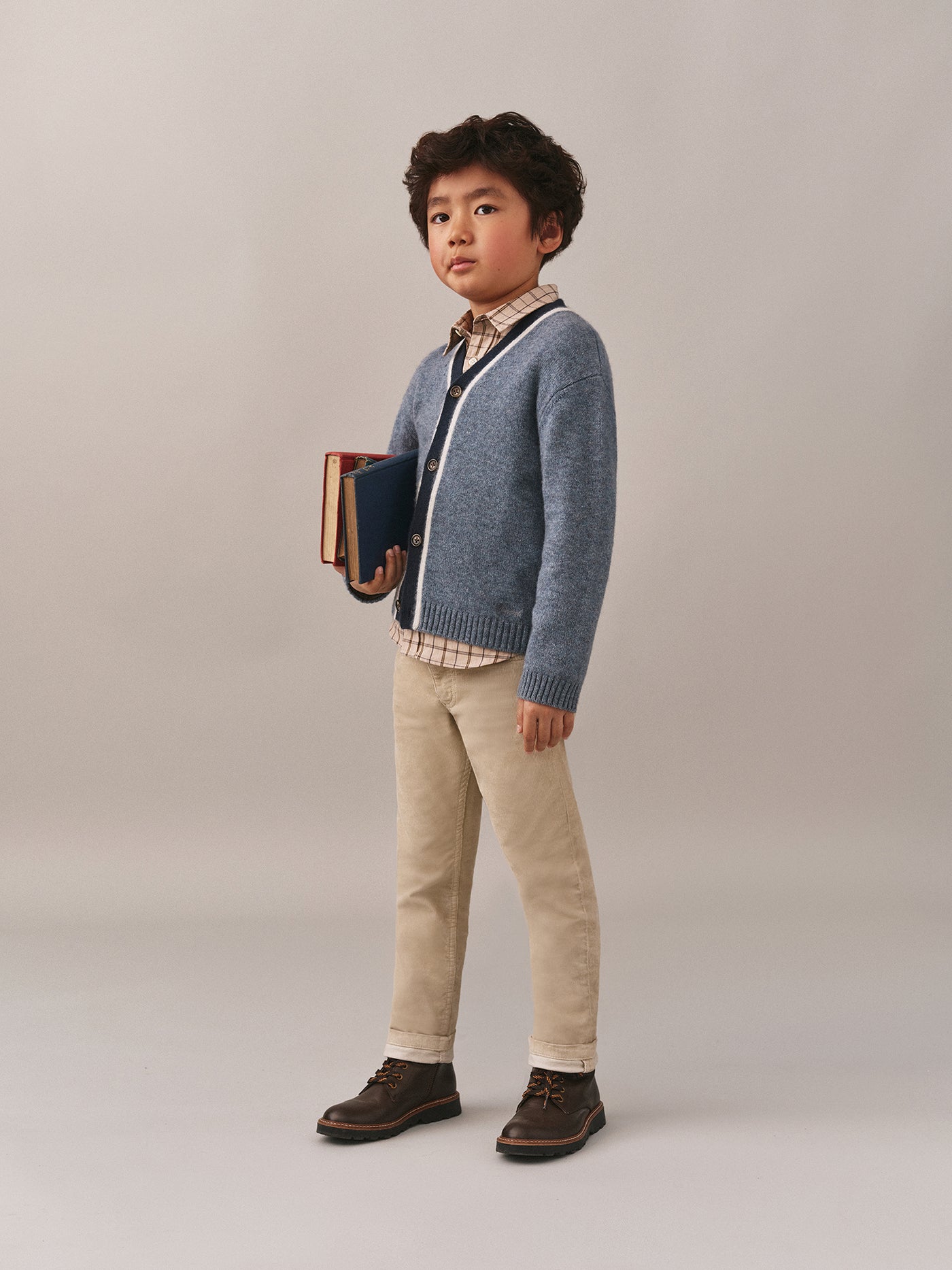 Garfield Blue Cashmere V-Neck Cardigan