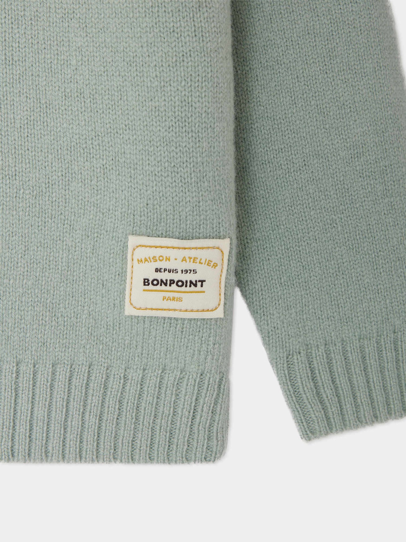 Jason sweater with elbow patches in blue wool