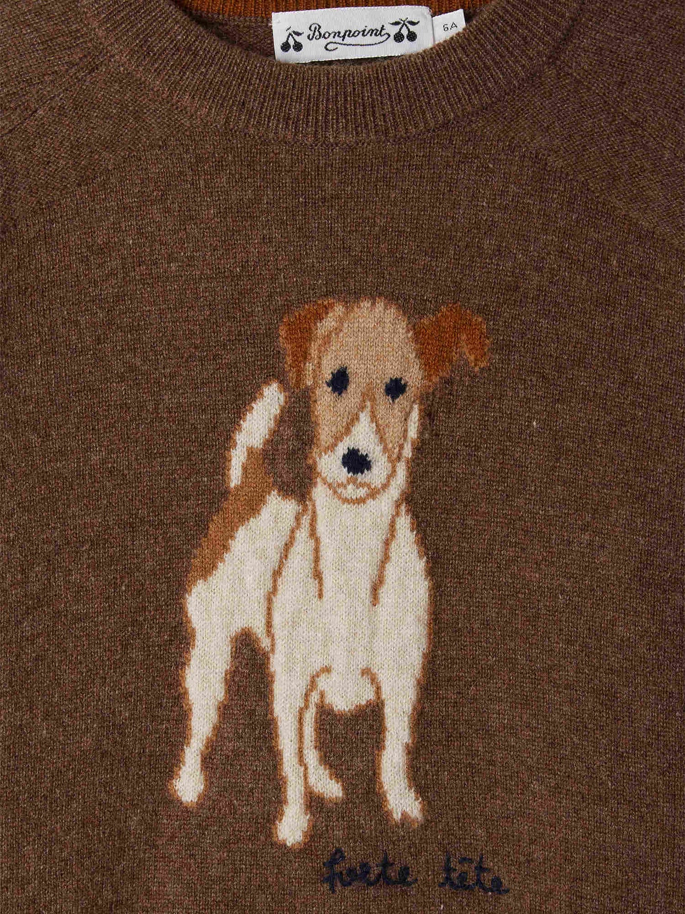 Berlioz jacquard sweater with hand-embroidered cashmere dog