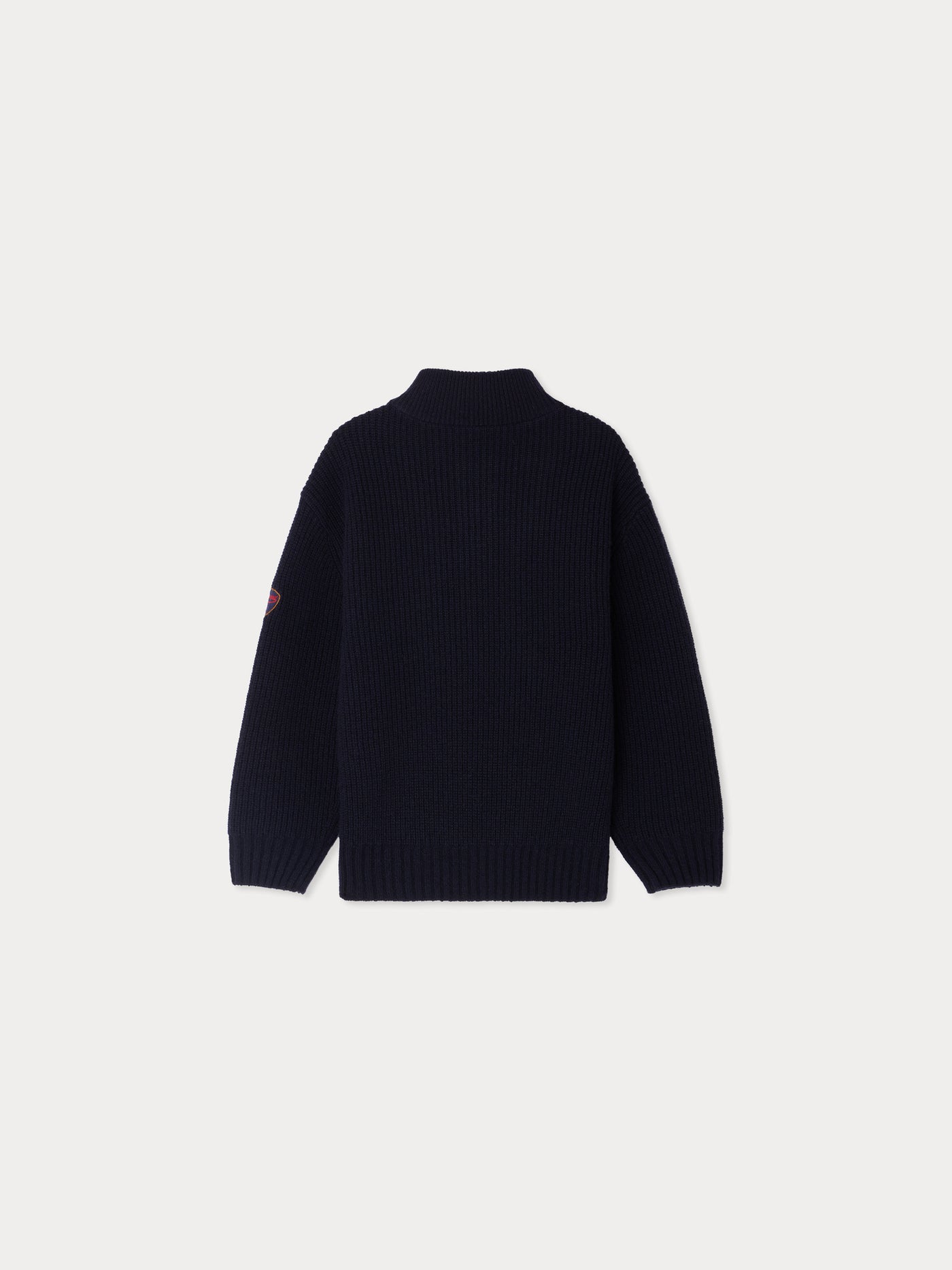 Baldo wool sweater with contrasting high collar